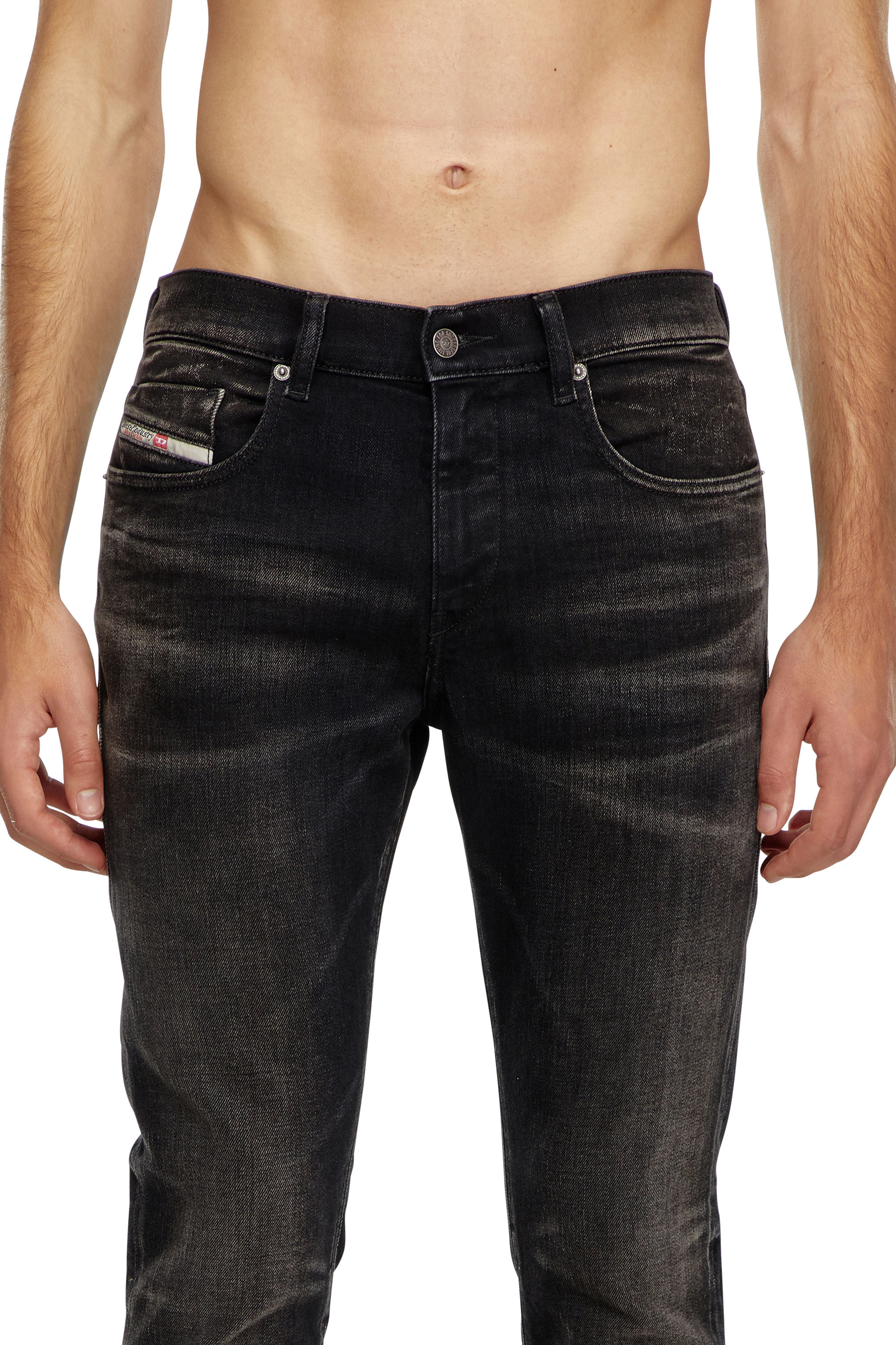 Diesel - Homme Slim Jeans 2019 D-Strukt 09J53, Noir/Gris foncé - Image 4