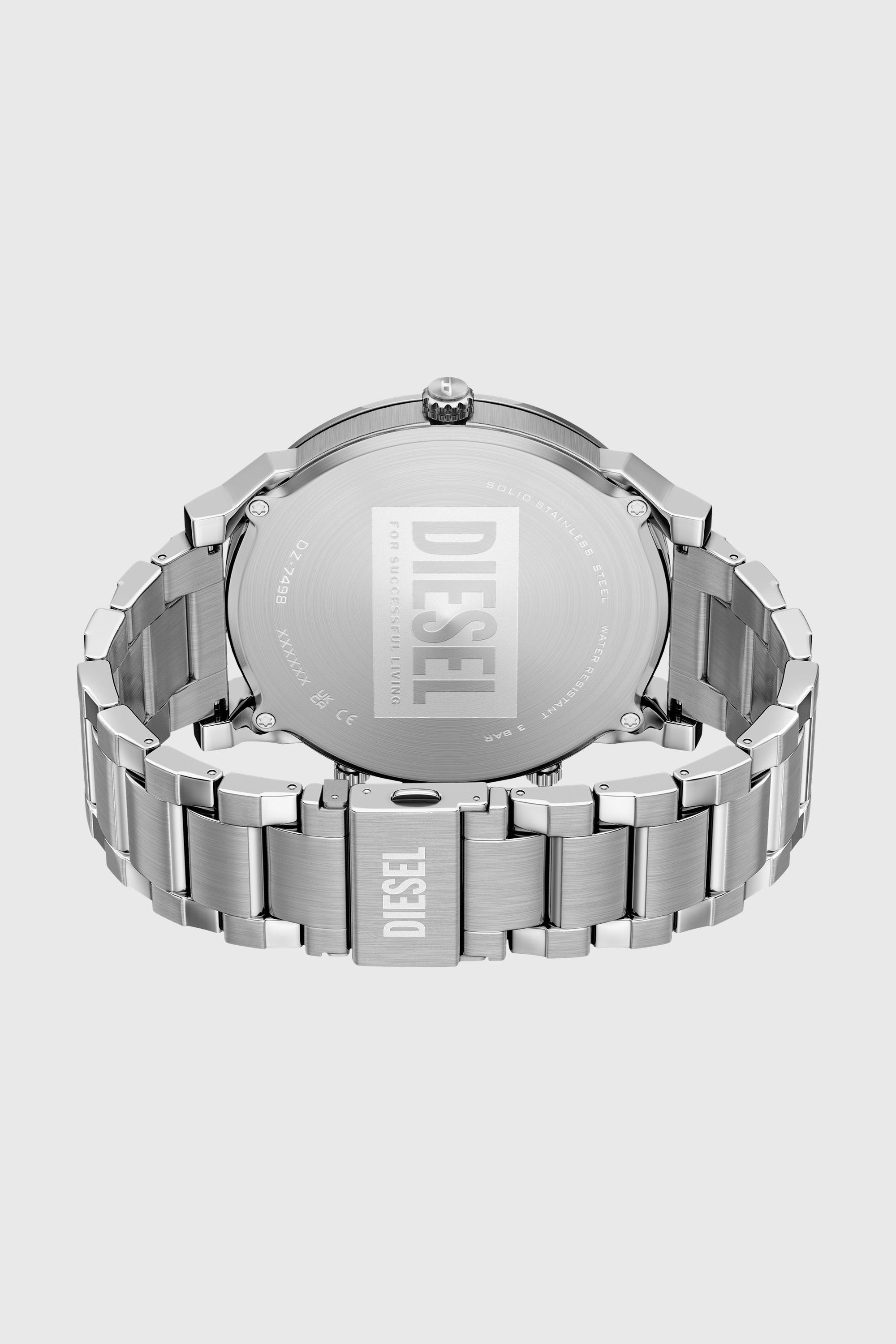 Diesel - DZ7498 WATCH, Montre Mr. Daddy Slim avec date en acier inoxydable Homme in Gris argent&eacute; - 4