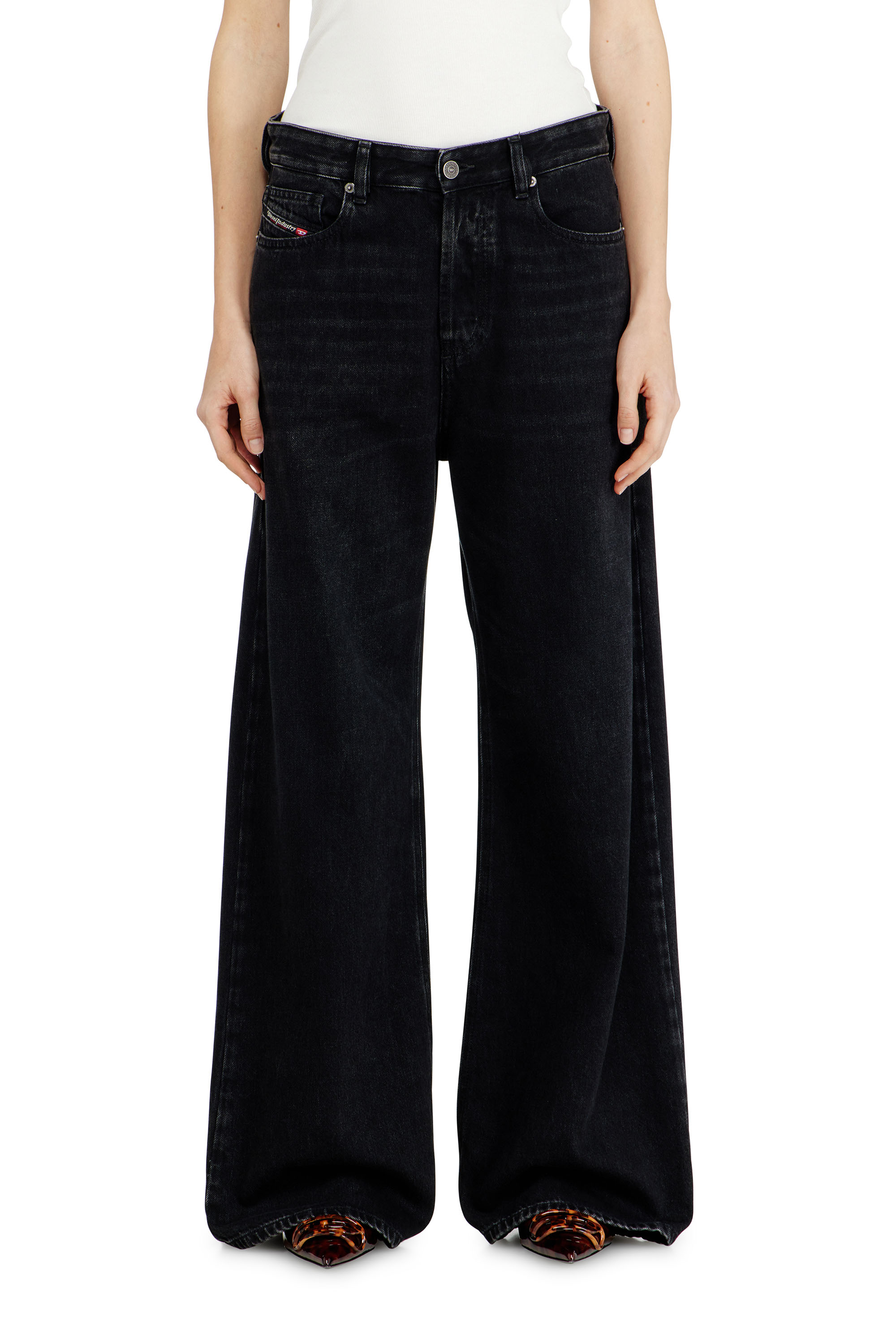 Diesel - Relaxed Jeans 1996 D-Sire 09P09 Mixte, Noir/Gris fonc&eacute; - Image 4