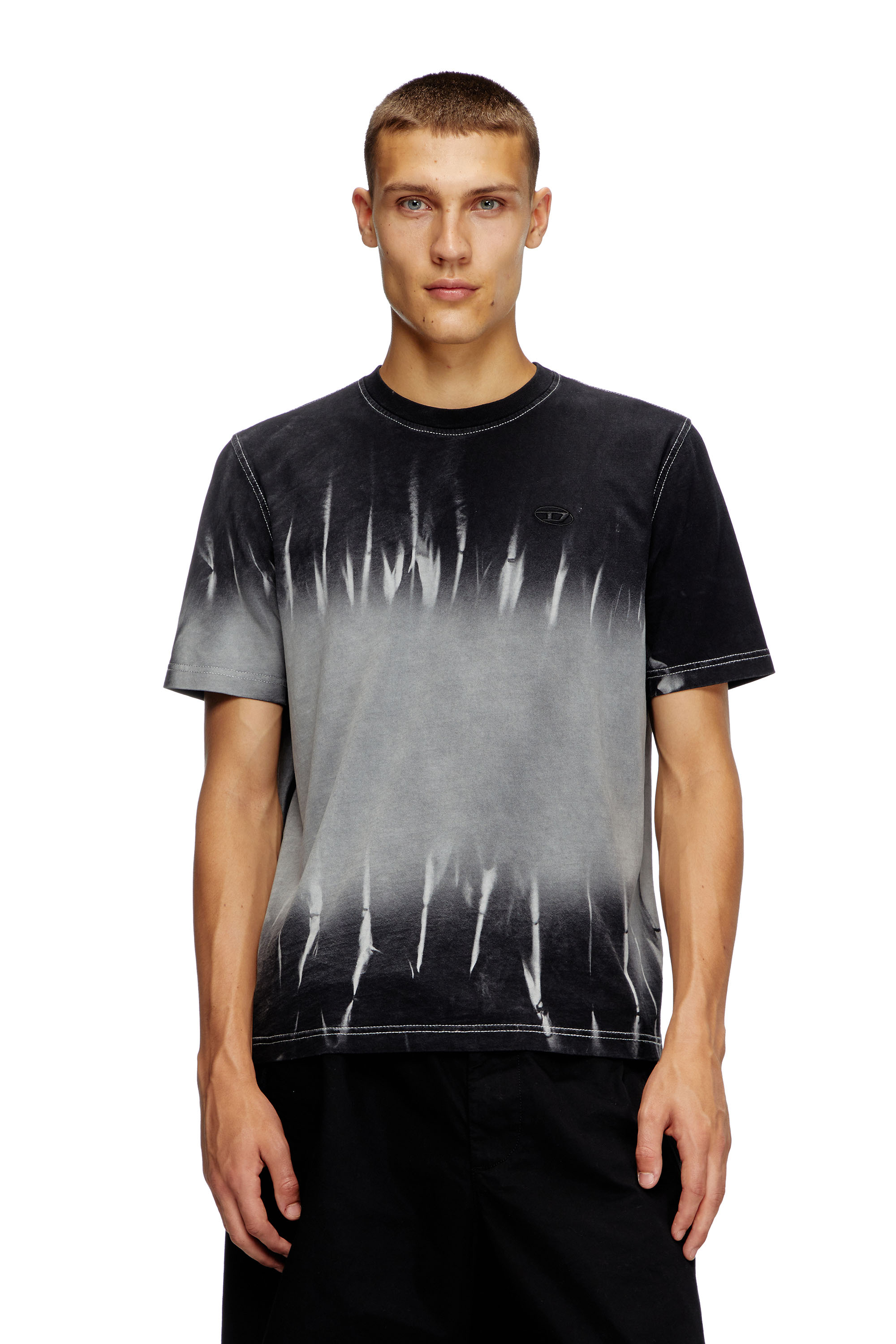 Diesel - T-ADJUST-R21, T-shirt tie-dye avec broderie à logo Homme in Noir - 1