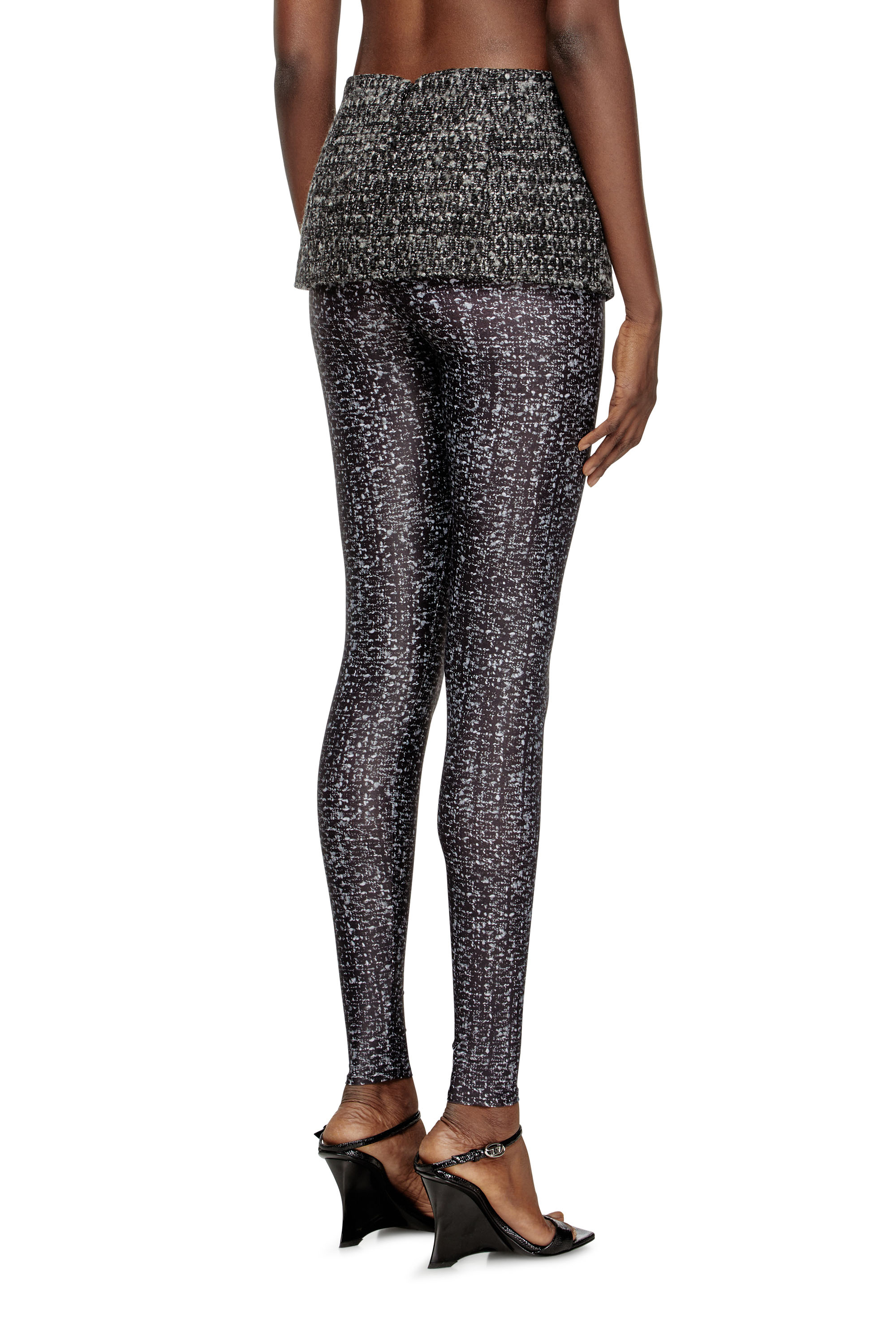 Diesel - P-HOUR, Damen Bouclé-Rock mit Leggings in Schwarz - 4