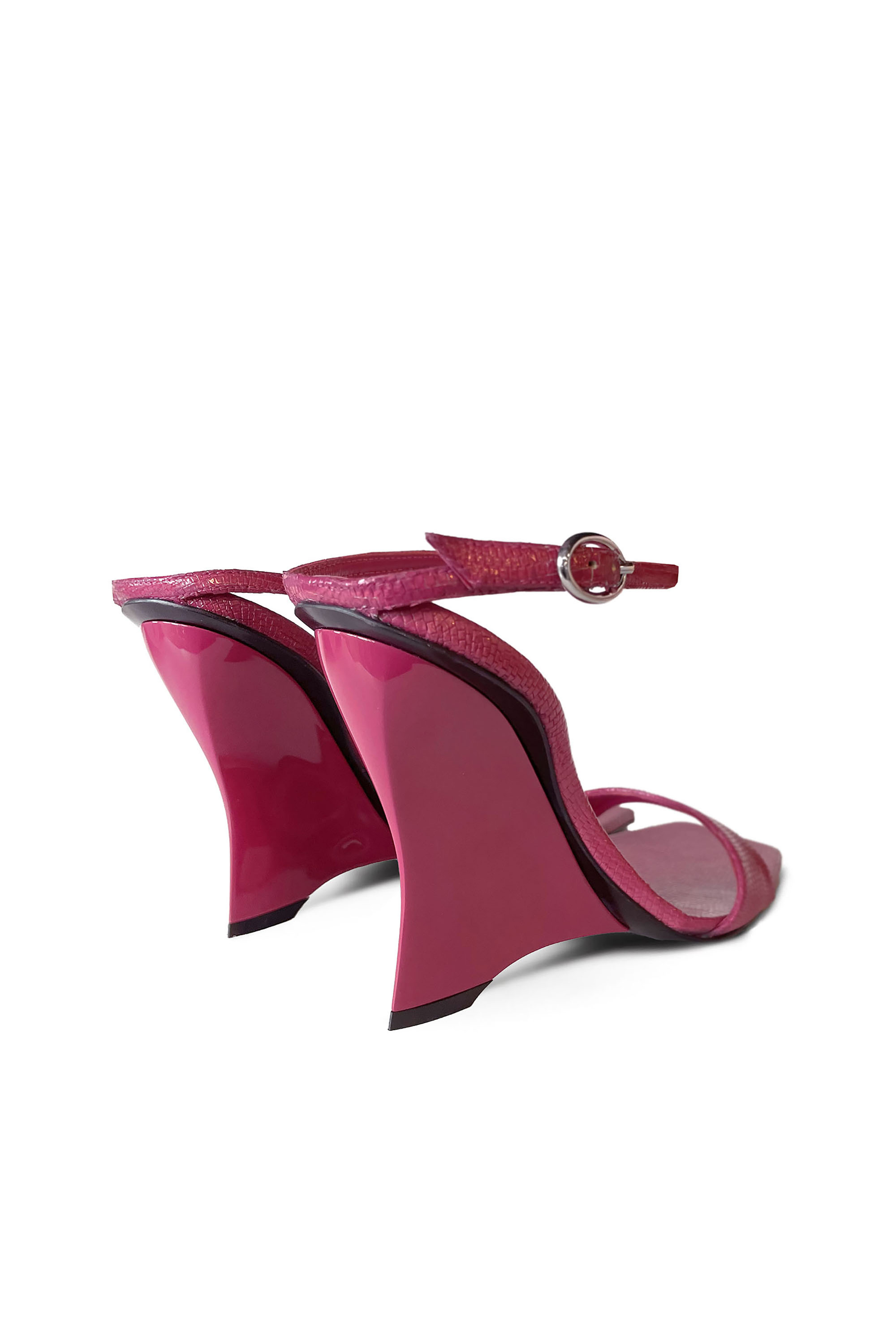 Diesel - D-AMBER SANDAL WEDGE, Damen Keilsandalen aus Leder in Eidechsenoptik in null - 4