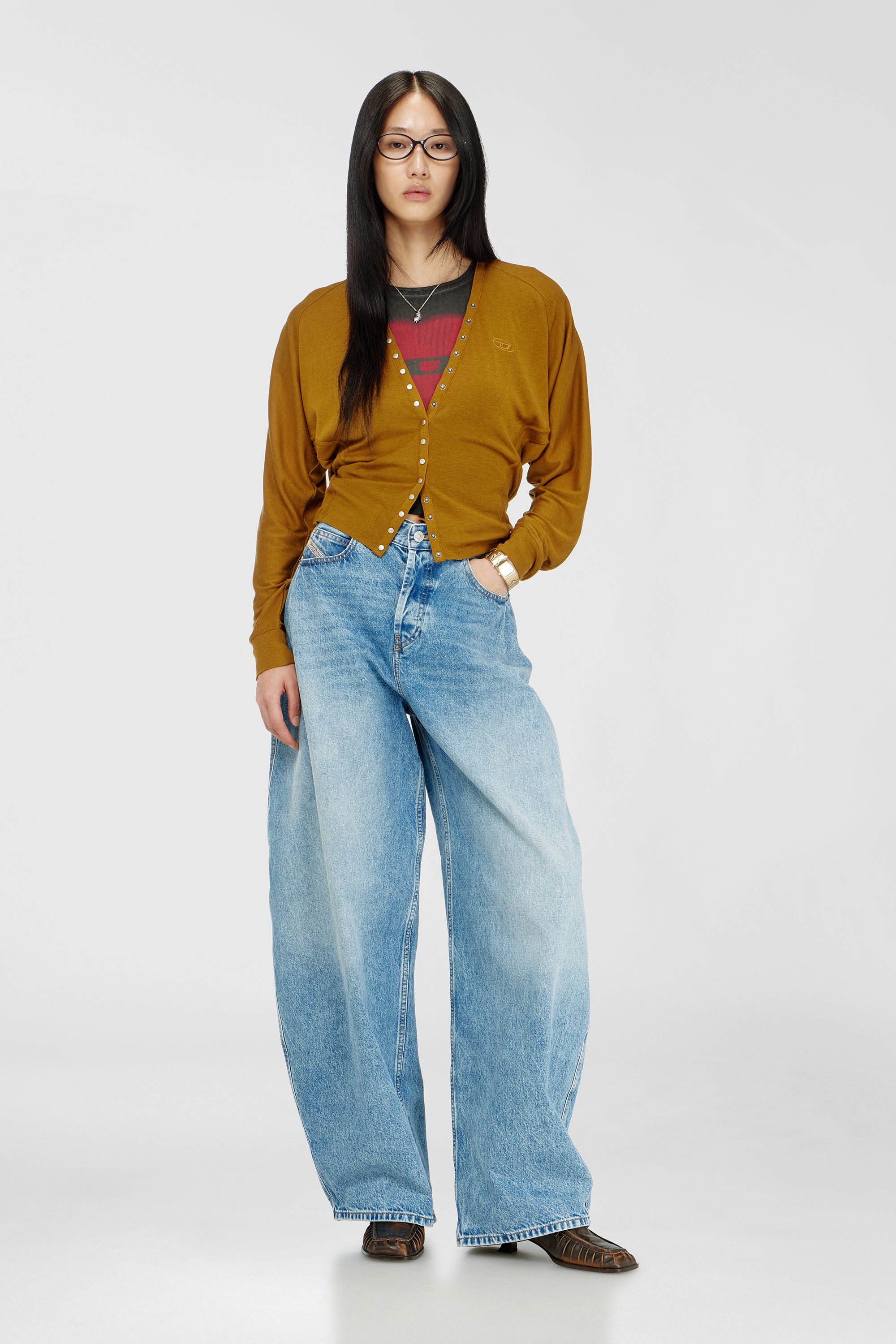 Diesel - Relaxed Jeans 1987 D-Khelz 09I29 Donna, Blu Chiaro - Image 1