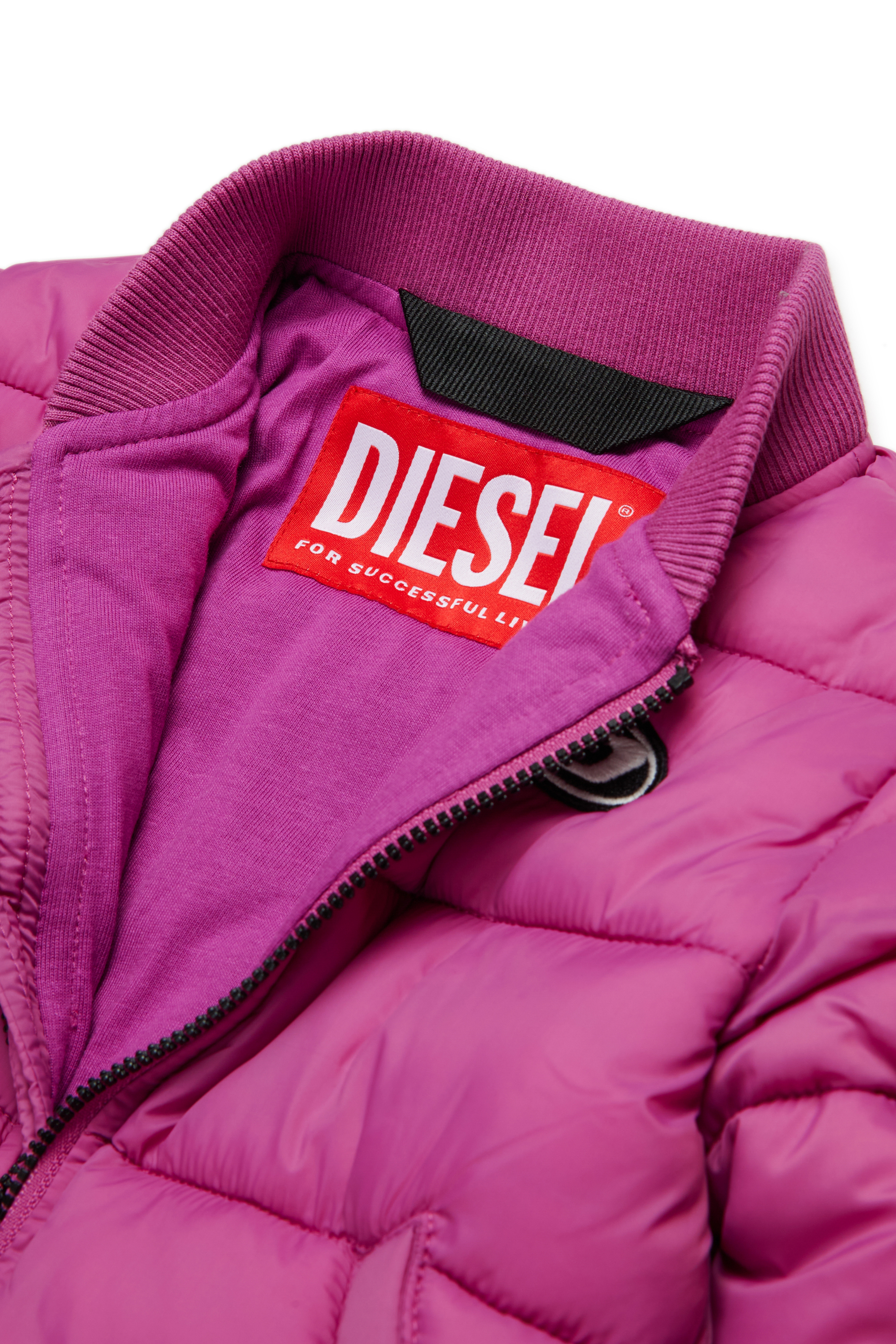 Diesel - JARPEB, Giacca bomber in nylon con zip Unisex in Viola - 4