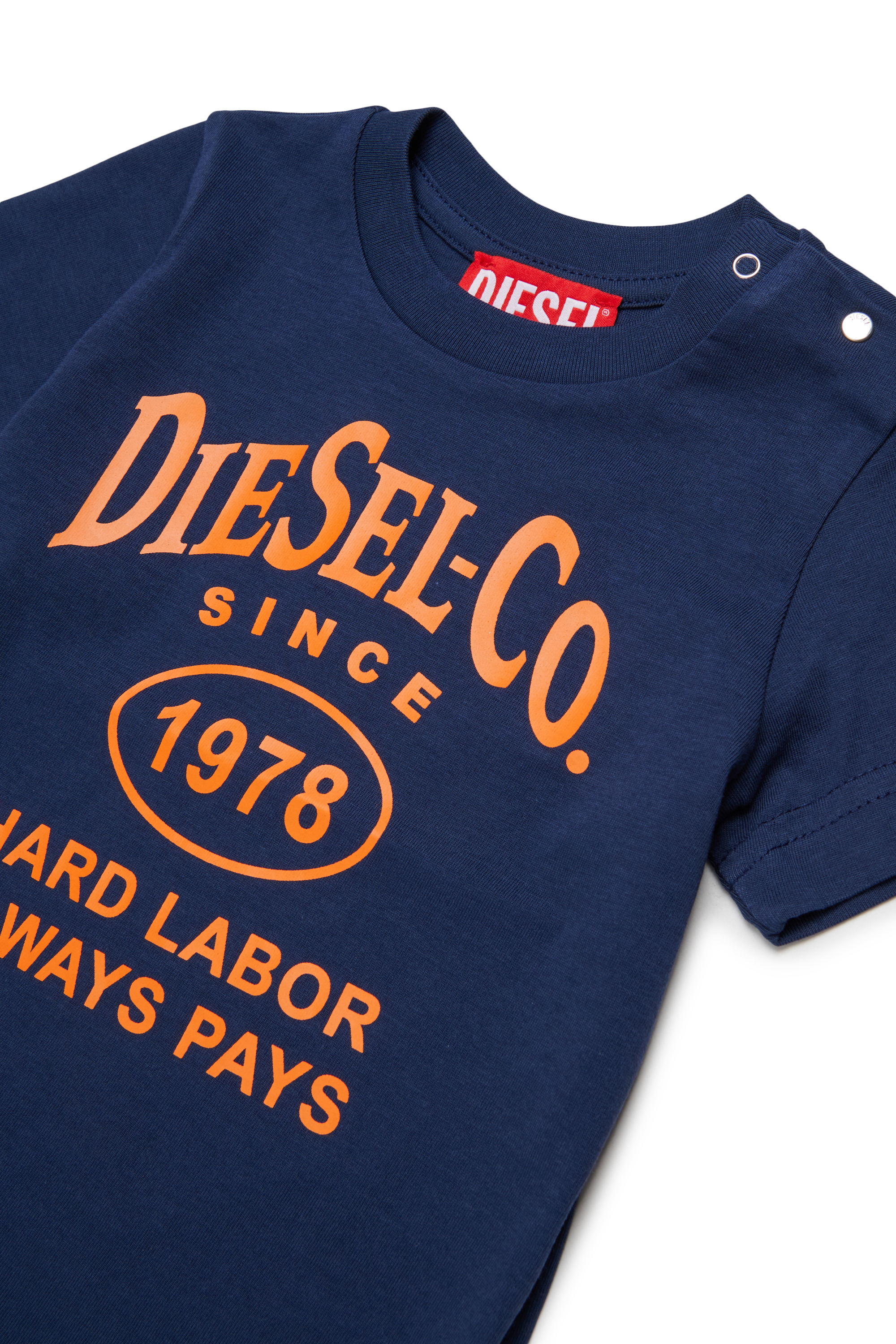 Diesel - TSINB, T-shirt en coton avec imprim&eacute; slogan Homme in Bleu - 3