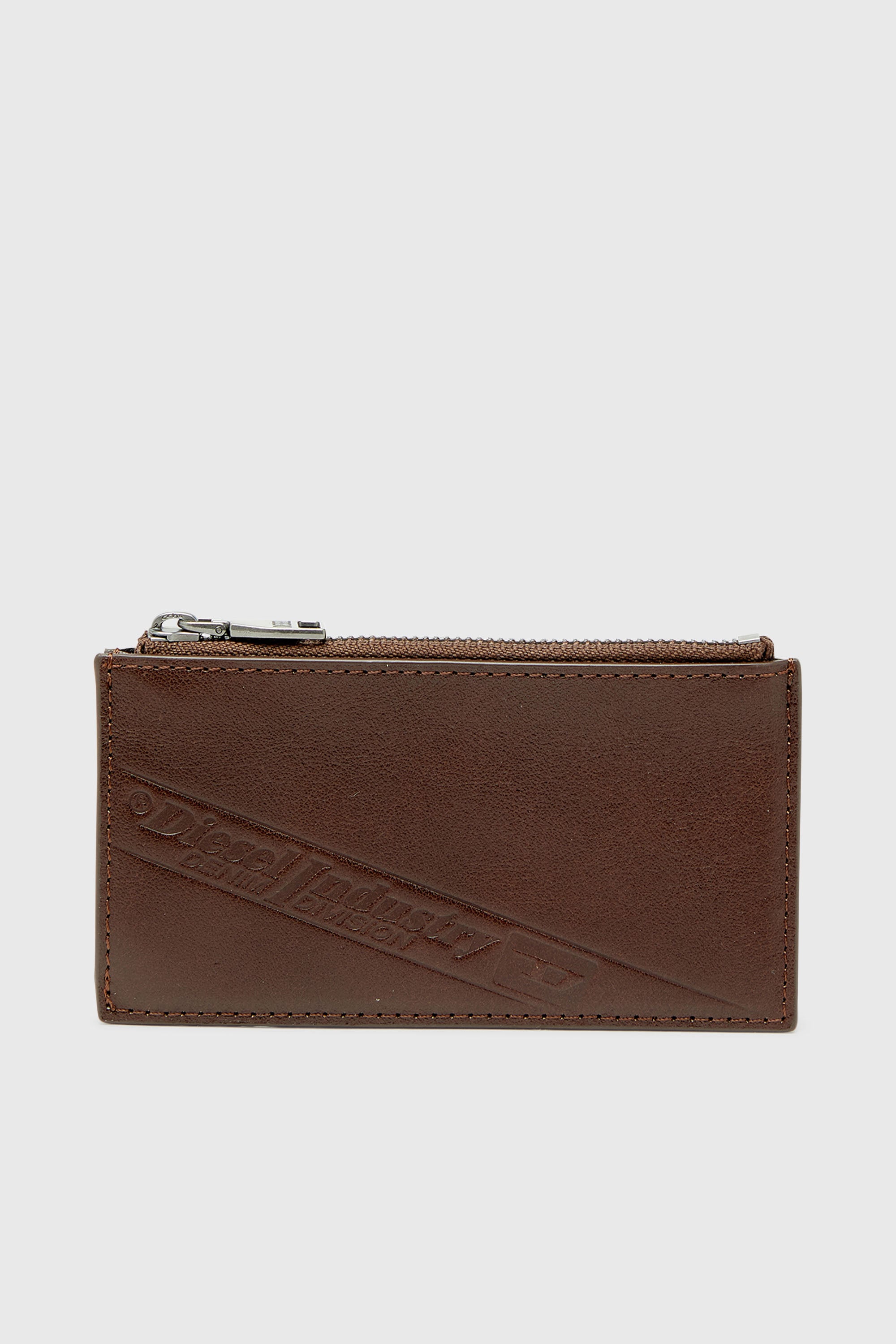 Diesel - FLAG-D CARD HOLDER III, Porte-cartes en cuir avec fermeture &eacute;clair Homme in Marron - 1