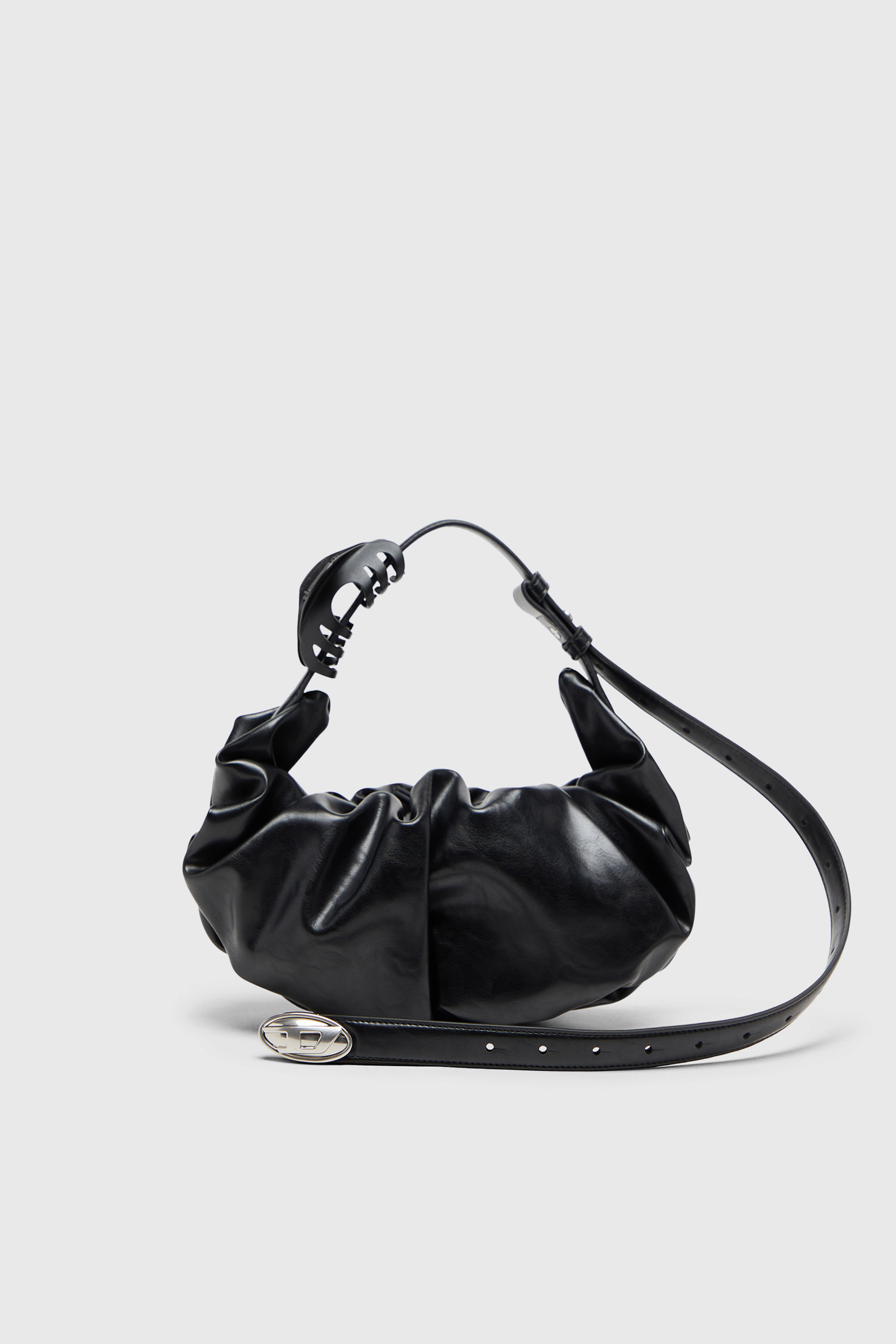 Diesel - GRAB-D HOBO S, Grab-D-Sac hobo noir &agrave; bandouli&egrave;re effet ceinture Femme in Noir - 1