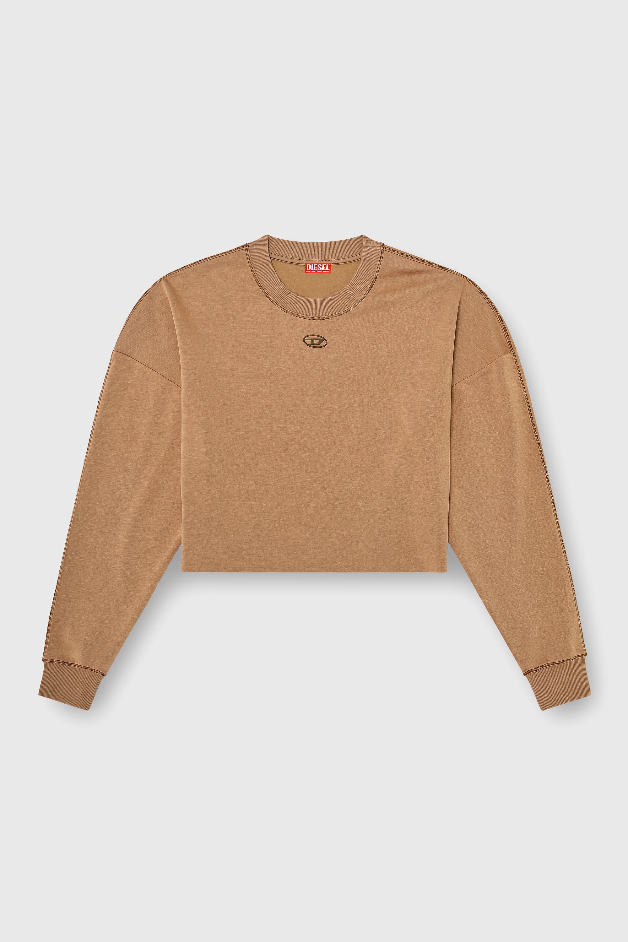 Diesel - BLAKE-UTLT, Crop top in scuba leggero stretch Donna in Marrone - 1