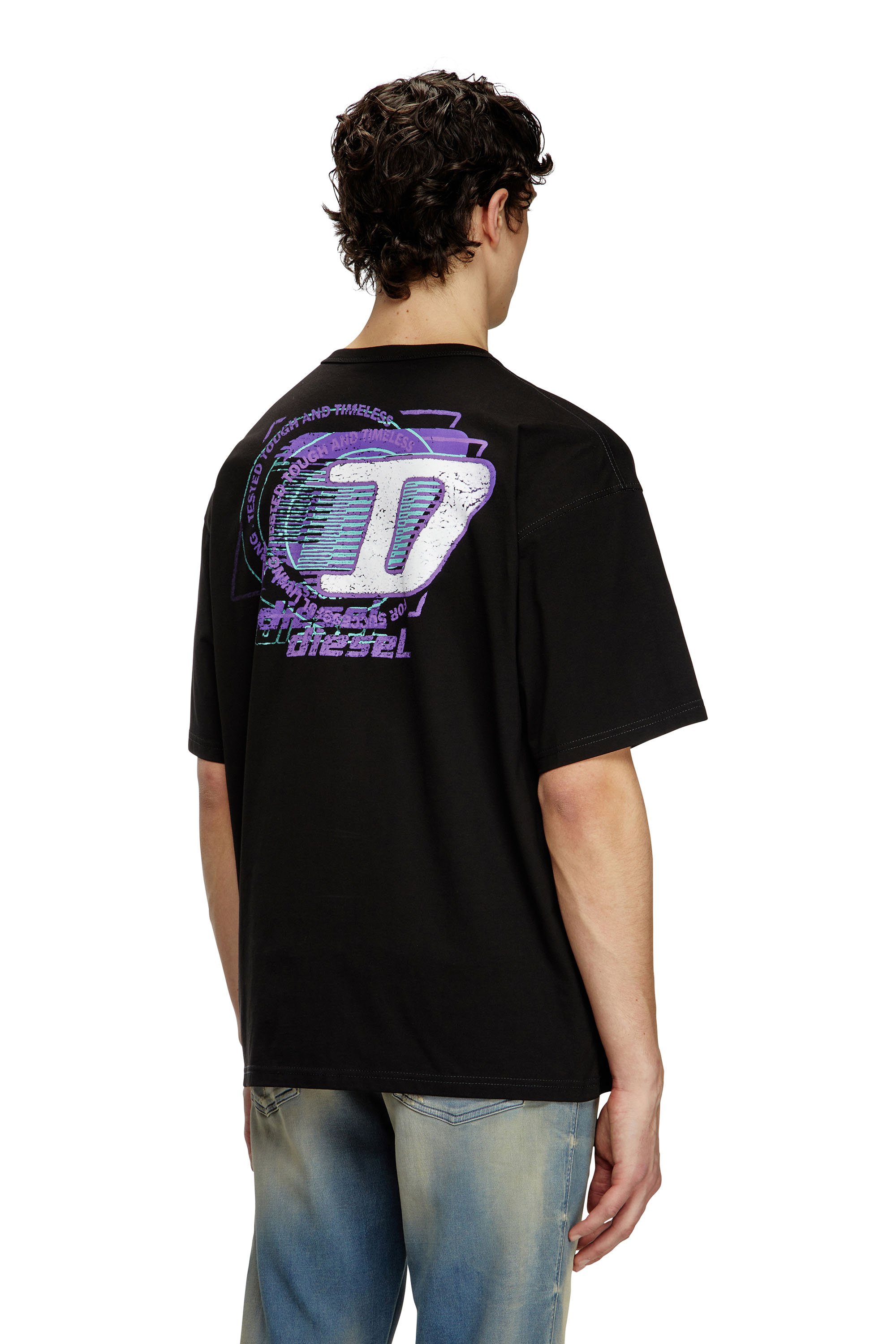 Diesel - T-BOXT-R16, Herren T-Shirt mit beflockten Logo-Grafiken in Schwarz - 4