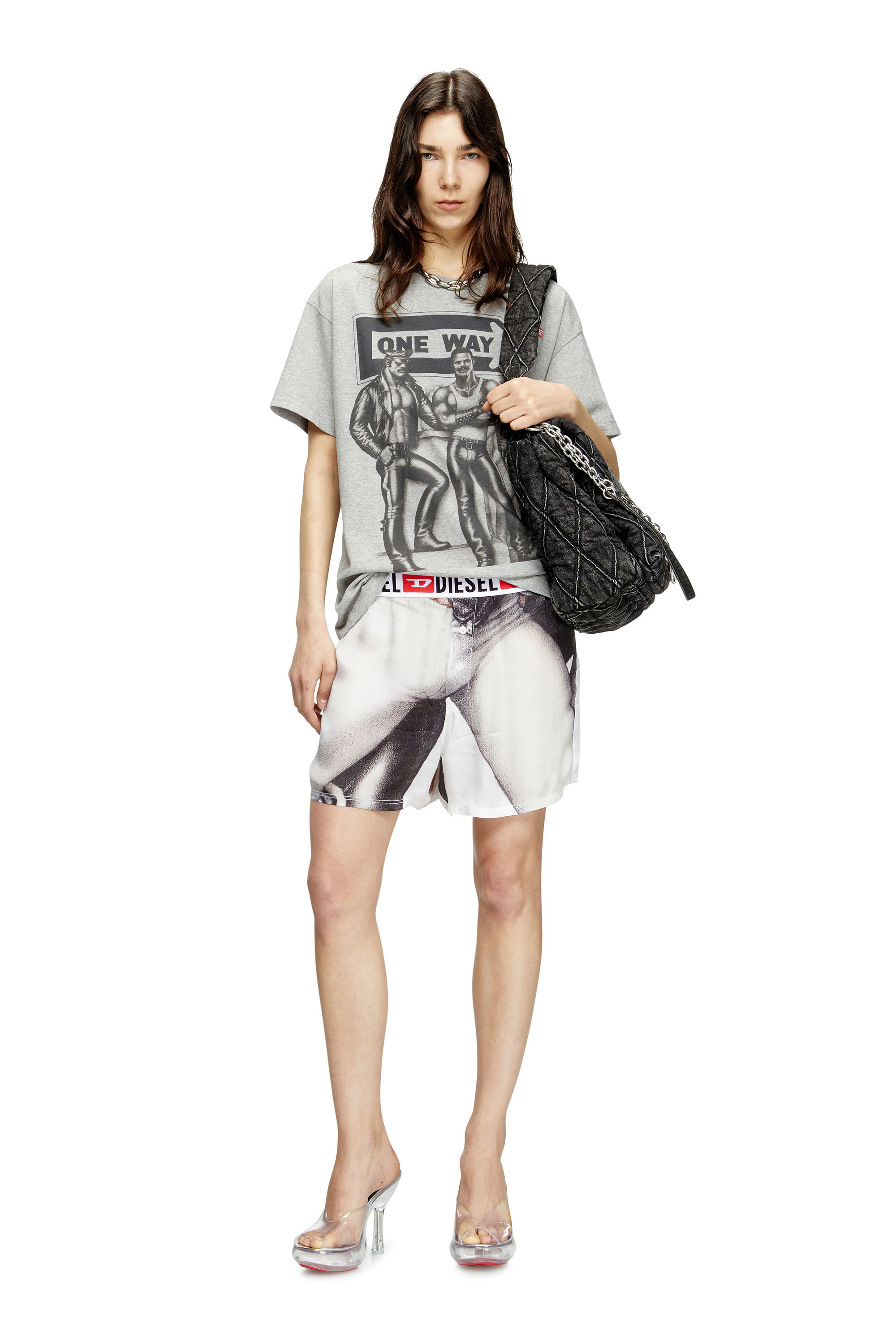 Diesel - PR-T-NORM-TOM25, T-shirt con stampa grafica Unisex in Grigio - 6