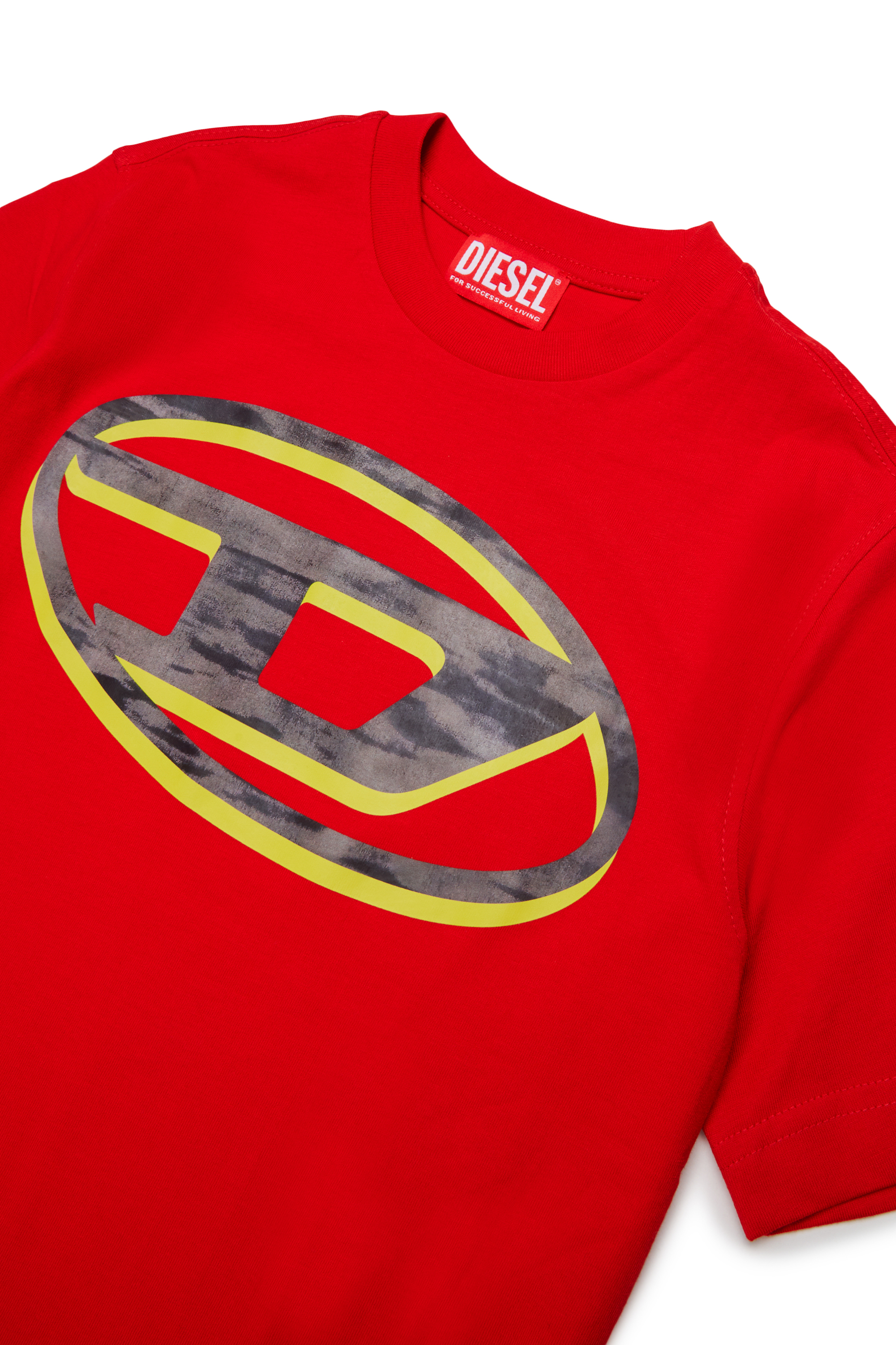 Diesel - TVEL OVER, Herren T-Shirt mit zweifarbigem Oval D Print in Rot - 3