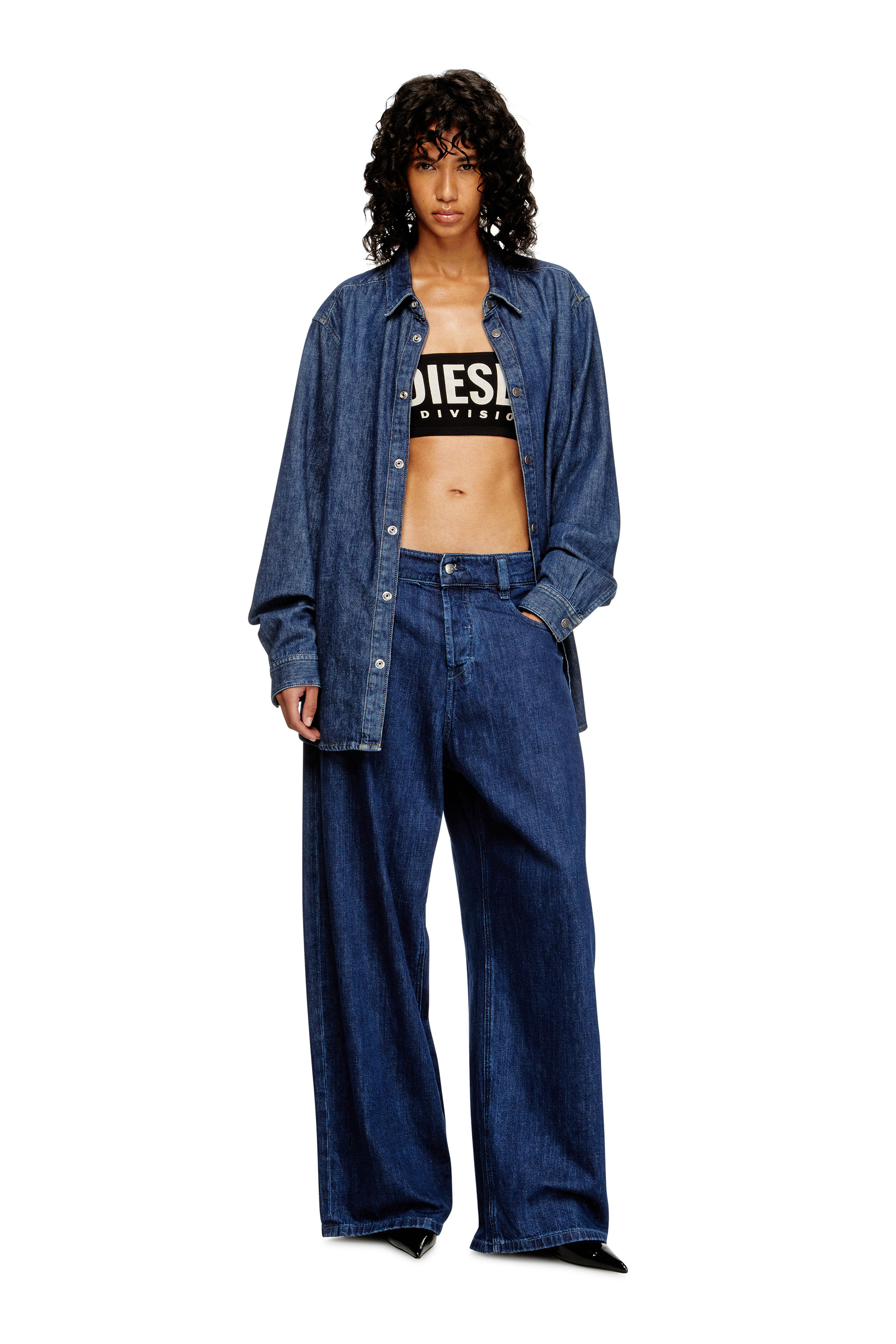 Diesel - UFSB-MELANIE, Damen Trägerloser BH mit Maxi-Logo in Schwarz - 4