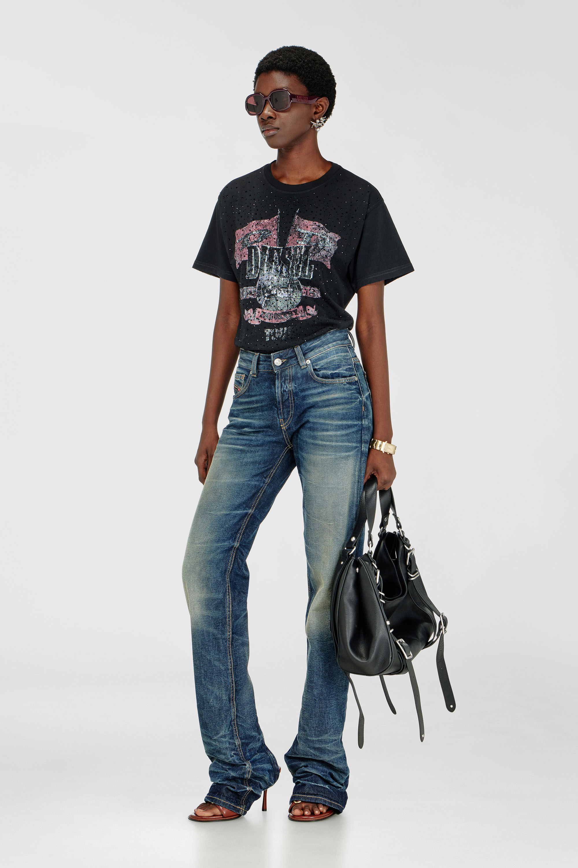 Diesel - T-MARLY, T-shirt con grafiche concerto e cristalli Donna in ToBeDefined - 2