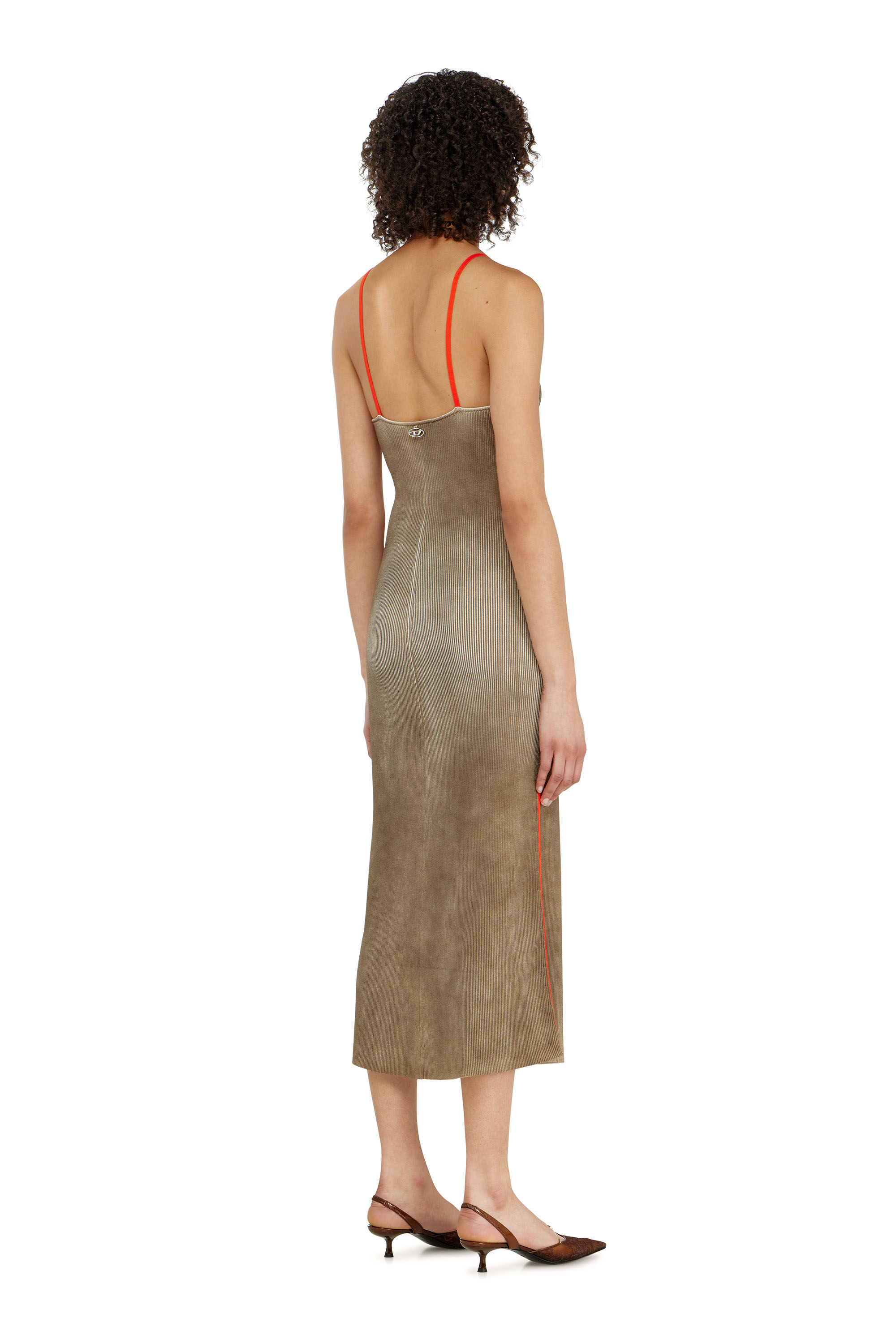 Diesel - M-SARMELA, Abito midi in maglia a costine con bande a contrasto Donna in Multicolor - 4