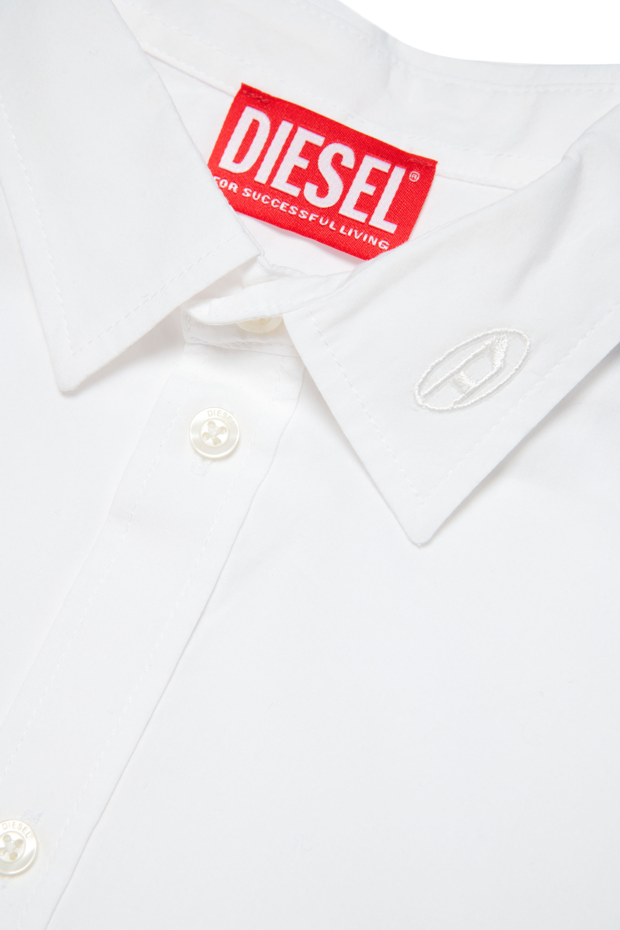 Diesel - CPING, Camicia in popeline di cotone con logo sul colletto Uomo in Bianco - 3