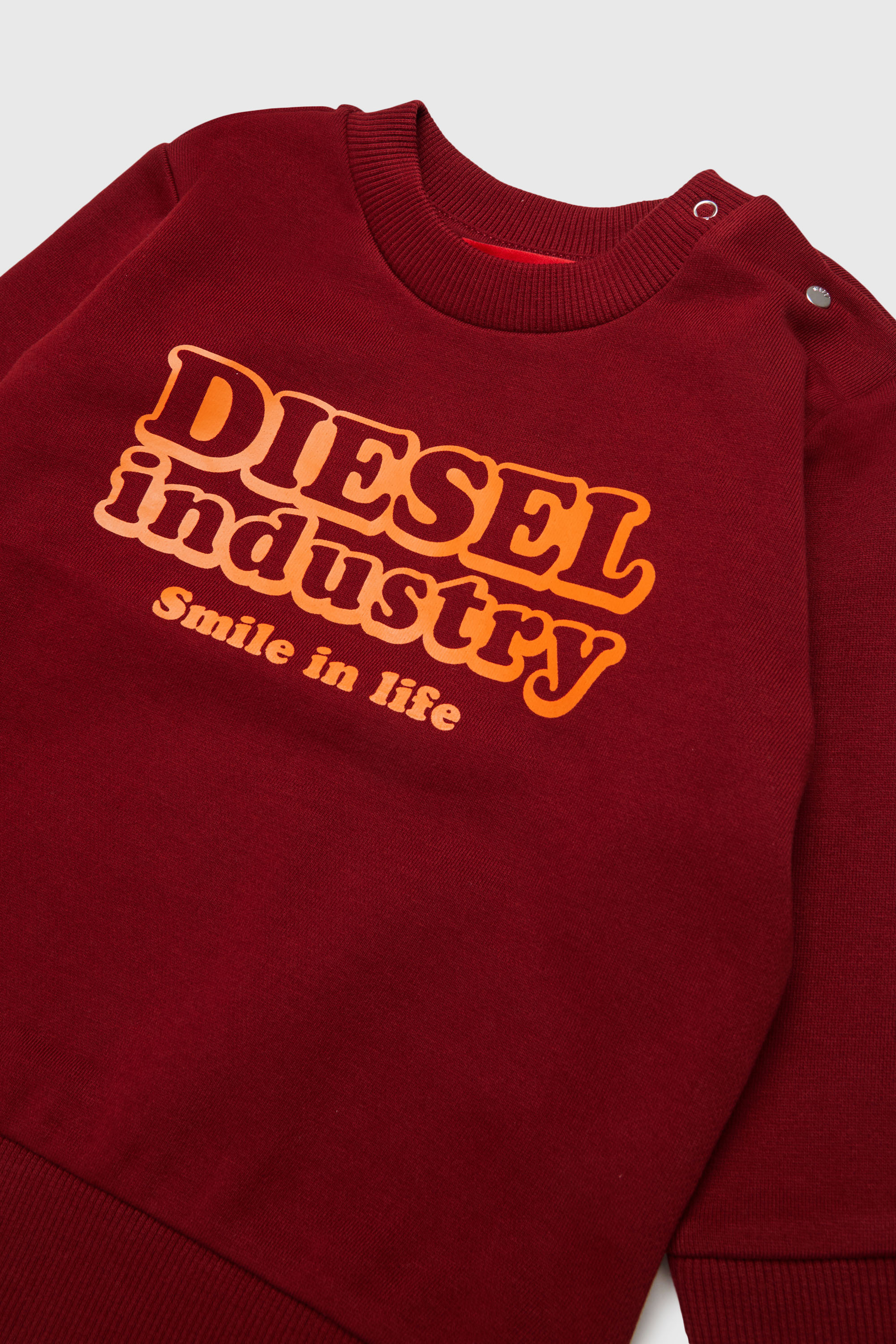 Diesel - SLODIMB, Sweatshirt en coton avec imprim&eacute; Diesel Industry Homme in Rouge - 3