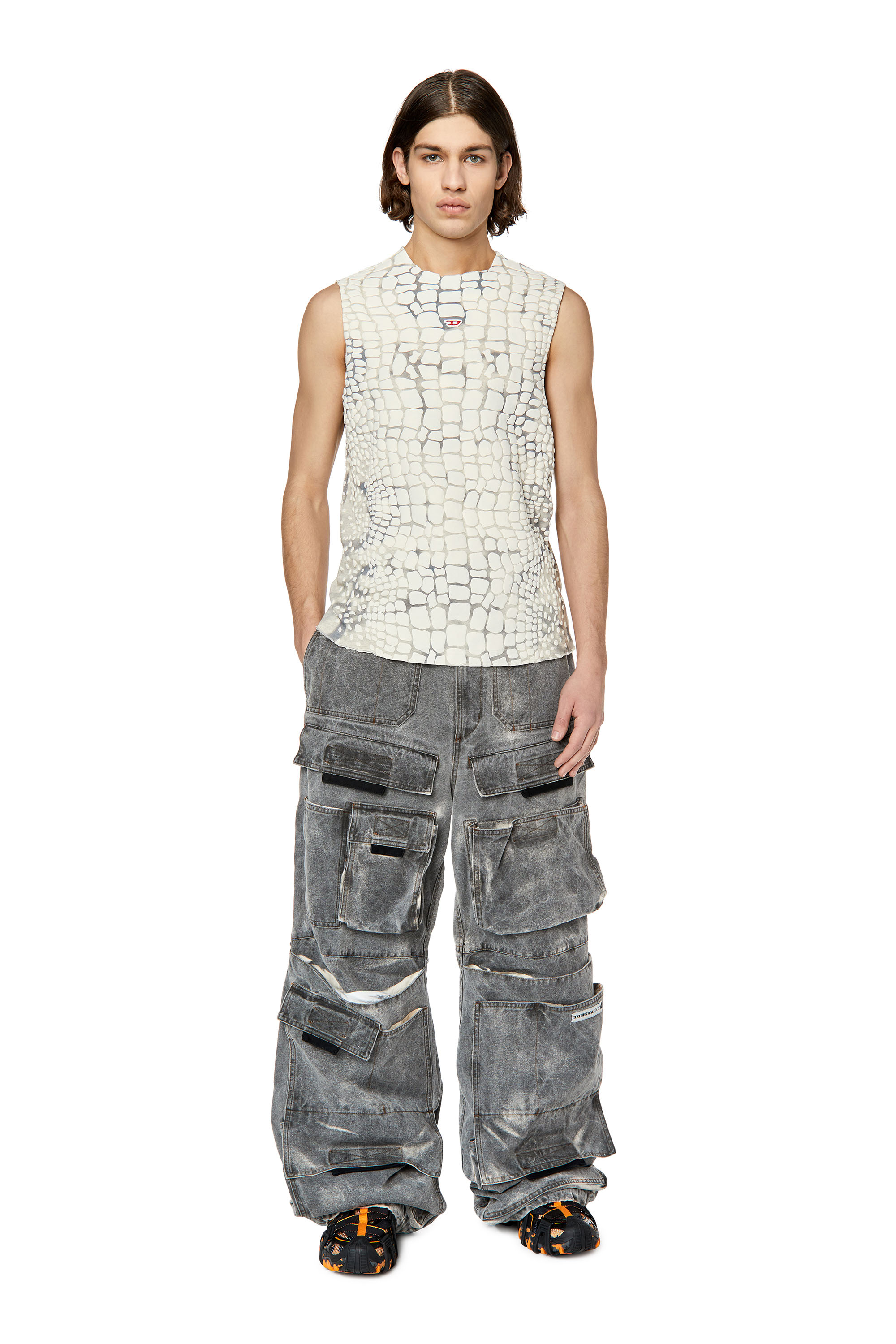 Diesel - T-WALLY, Grigio/Bianco - Image 4