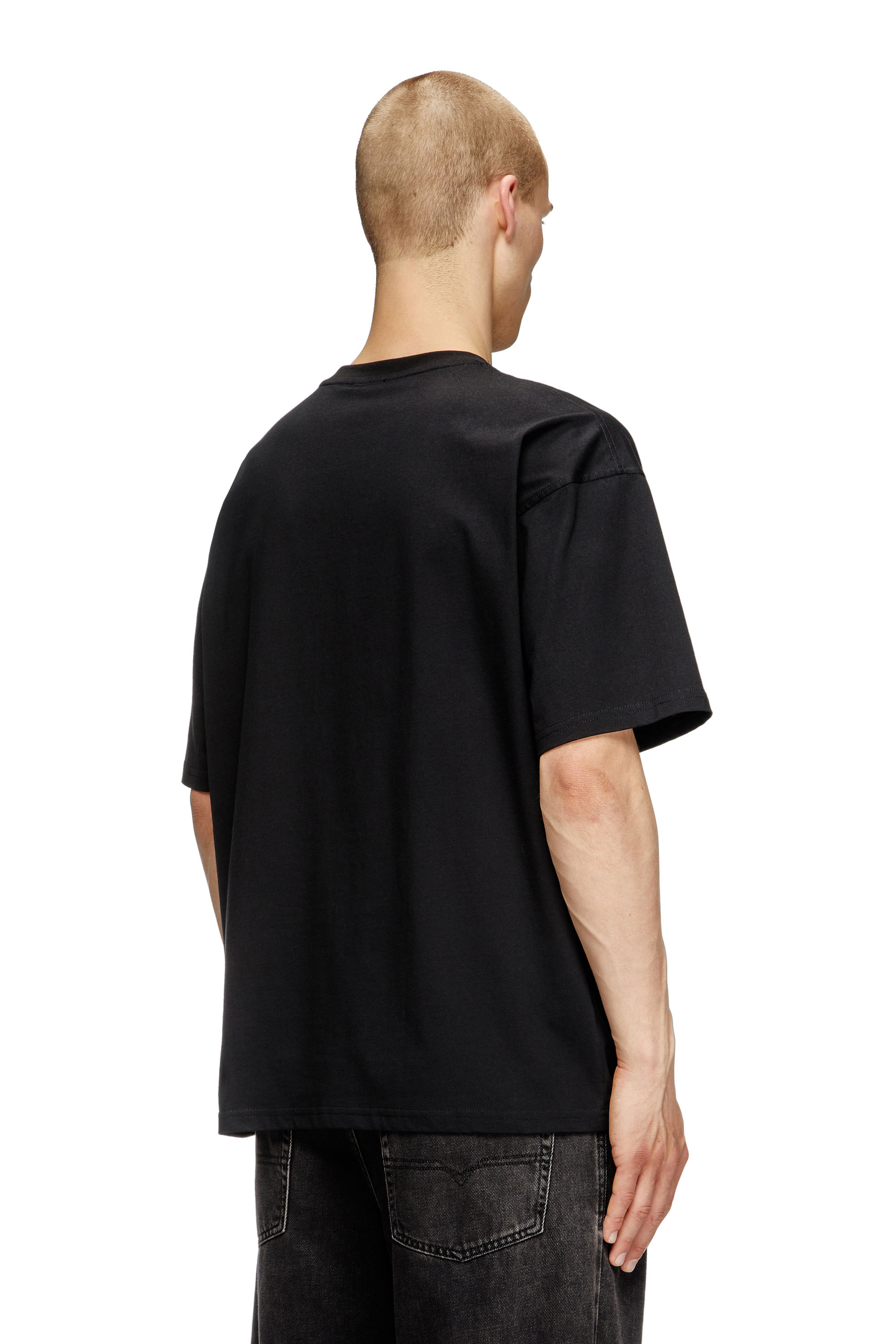 Diesel - T-BOXT-OD, T-shirt con ricamo Oval D Unisex in Nero - 4