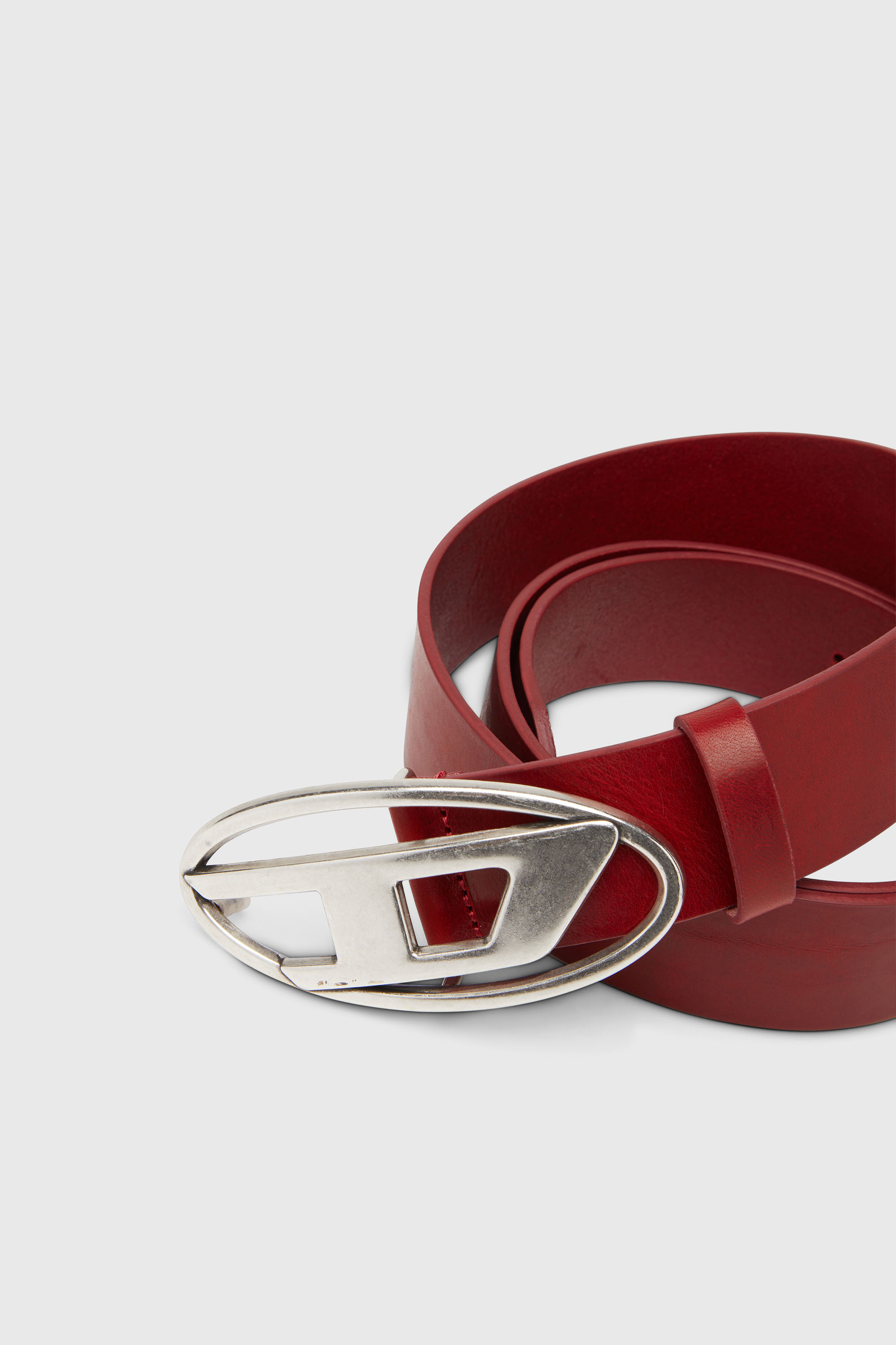 Diesel - B-1DR, Ceinture 3.9 cm en cuir avec boucle D Homme in Rouge - 2