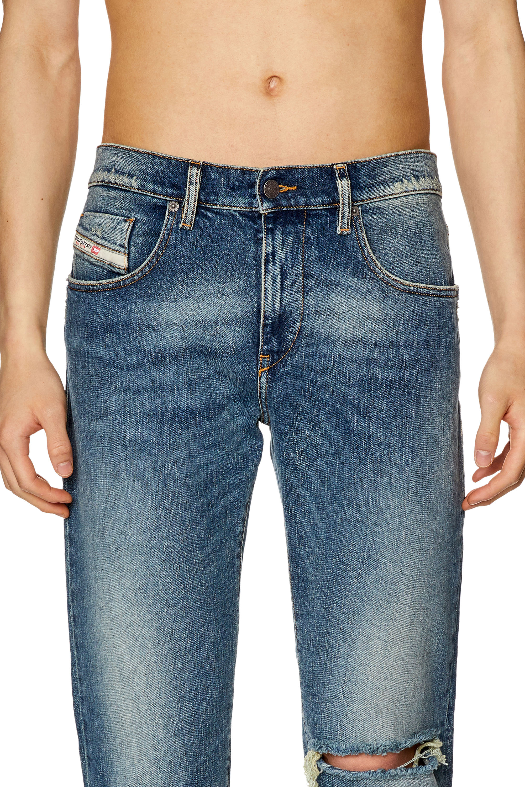 Diesel - Slim Jeans 2019 D-Strukt 007M5, Bleu Foncé - Image 3