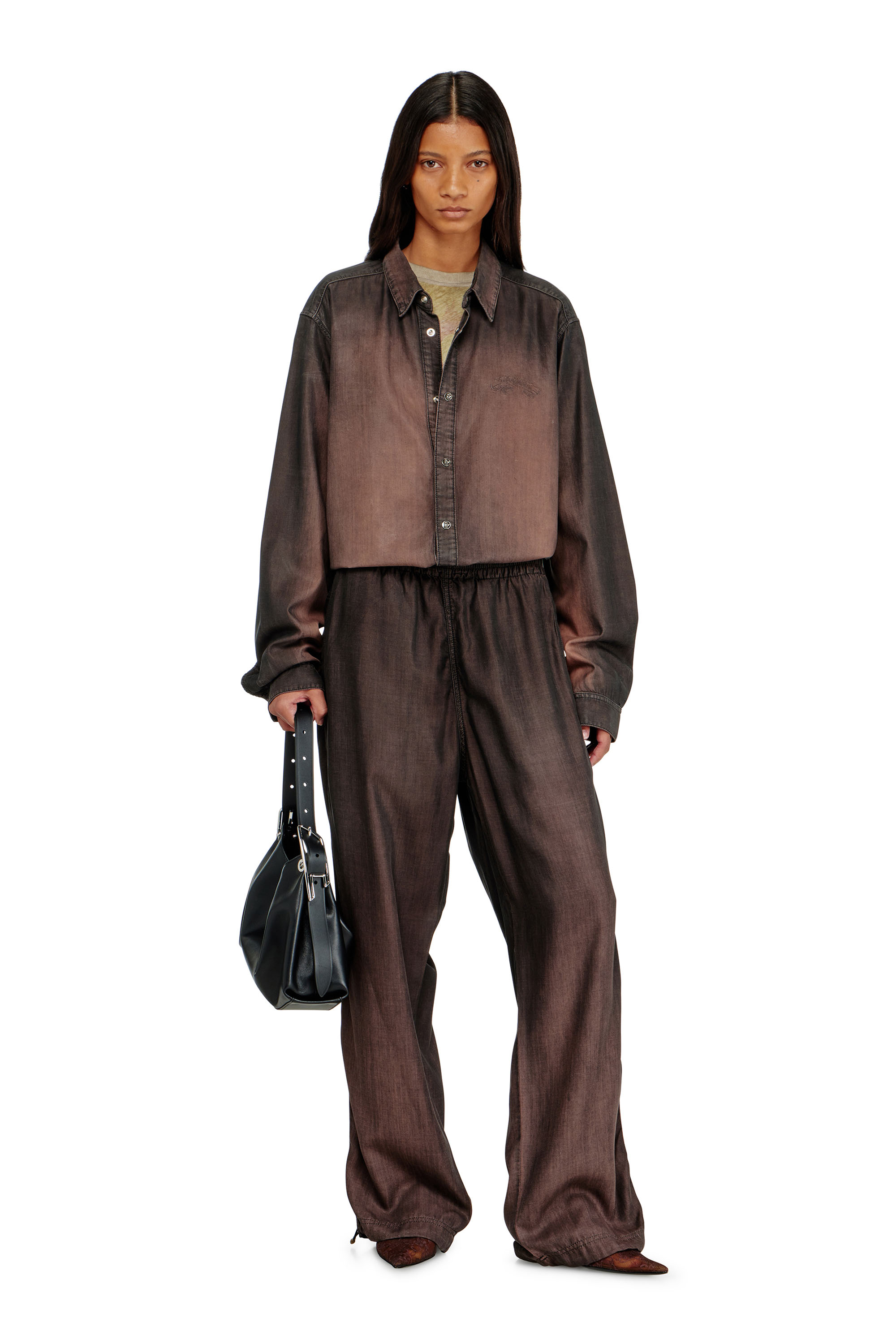 Diesel - Relaxed Jeans D-Roder 068YF Mixte, Marron Fonc&eacute; - Image 2