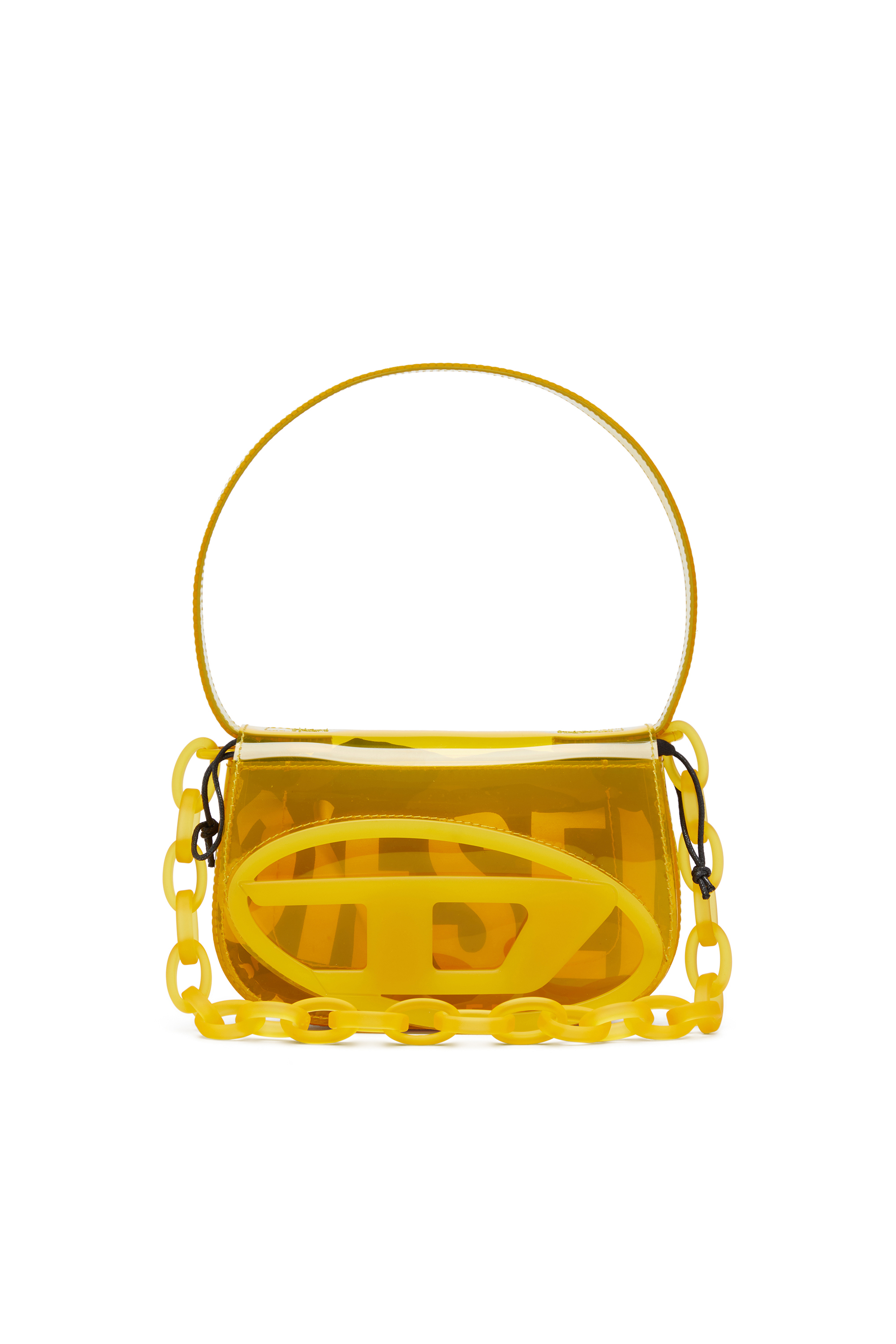 Diesel - 1DR, 1DR-Sac iconique &agrave; bandouli&egrave;re en TPU transparent Femme in Jaune - 1