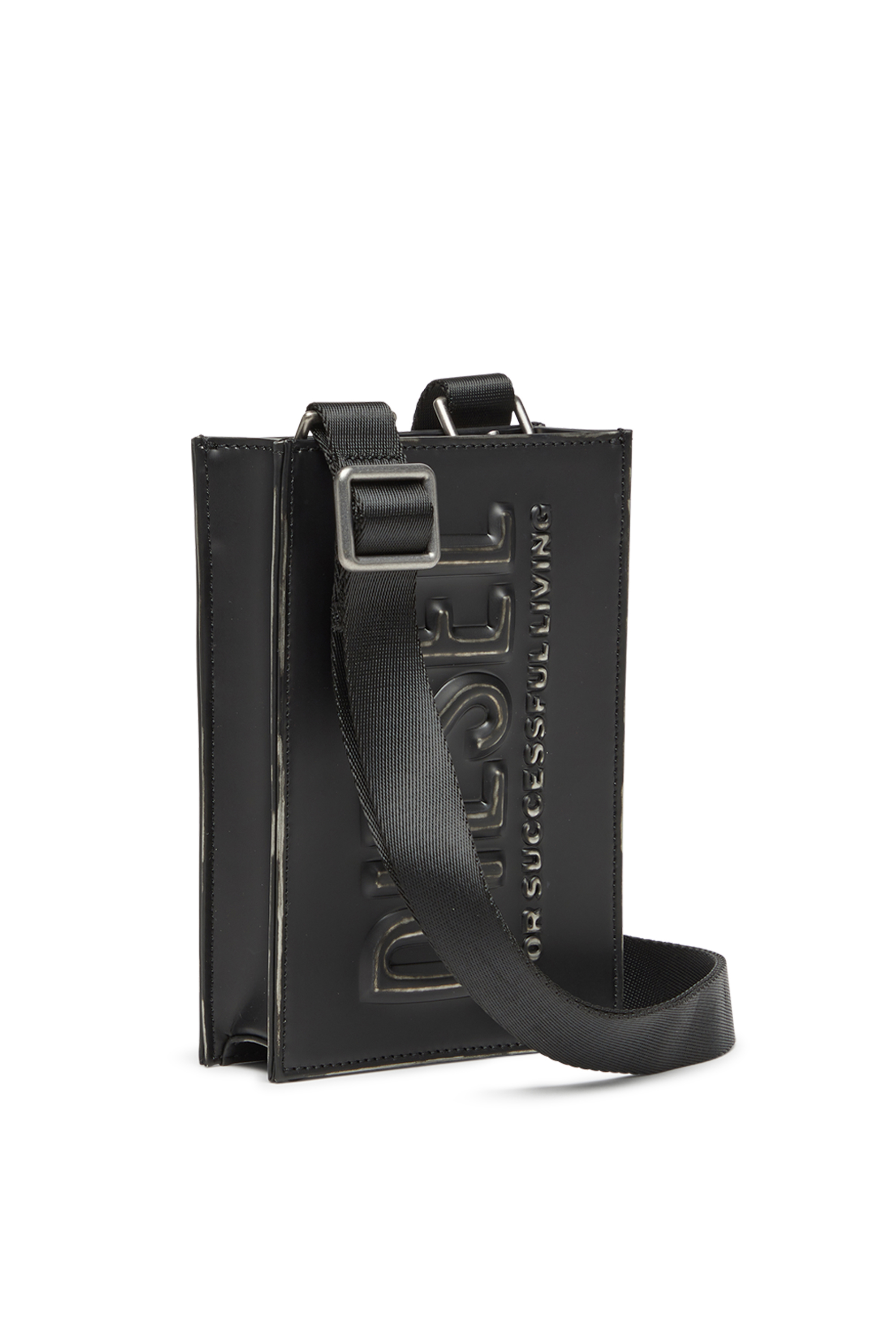 Diesel - DSL 3D MINI CROSSBODY X, Unisex Dsl 3D - Tasche mit geprägtem Logo in Schwarz - 5