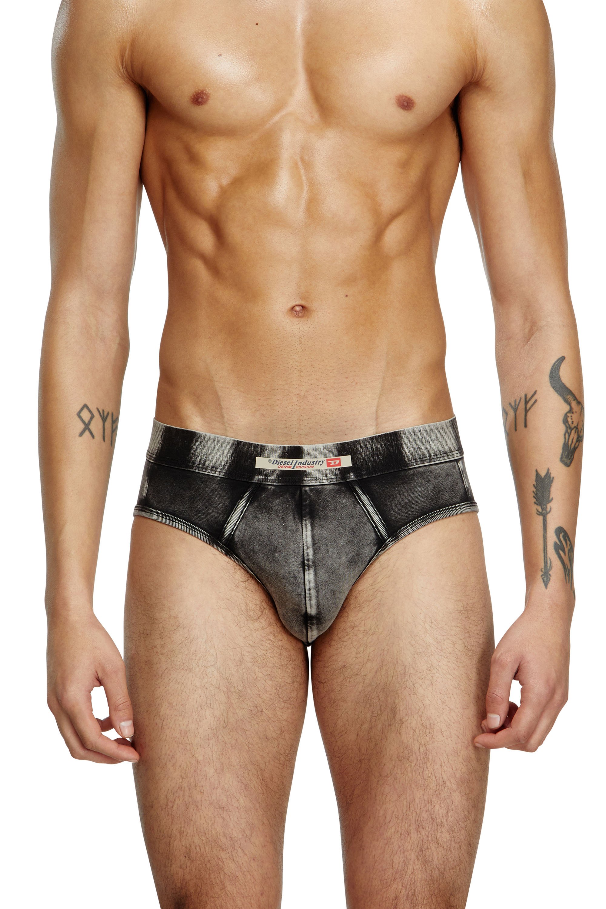 Diesel - ANDRE-DNM, Slip effetto denim Uomo in Nero - 2