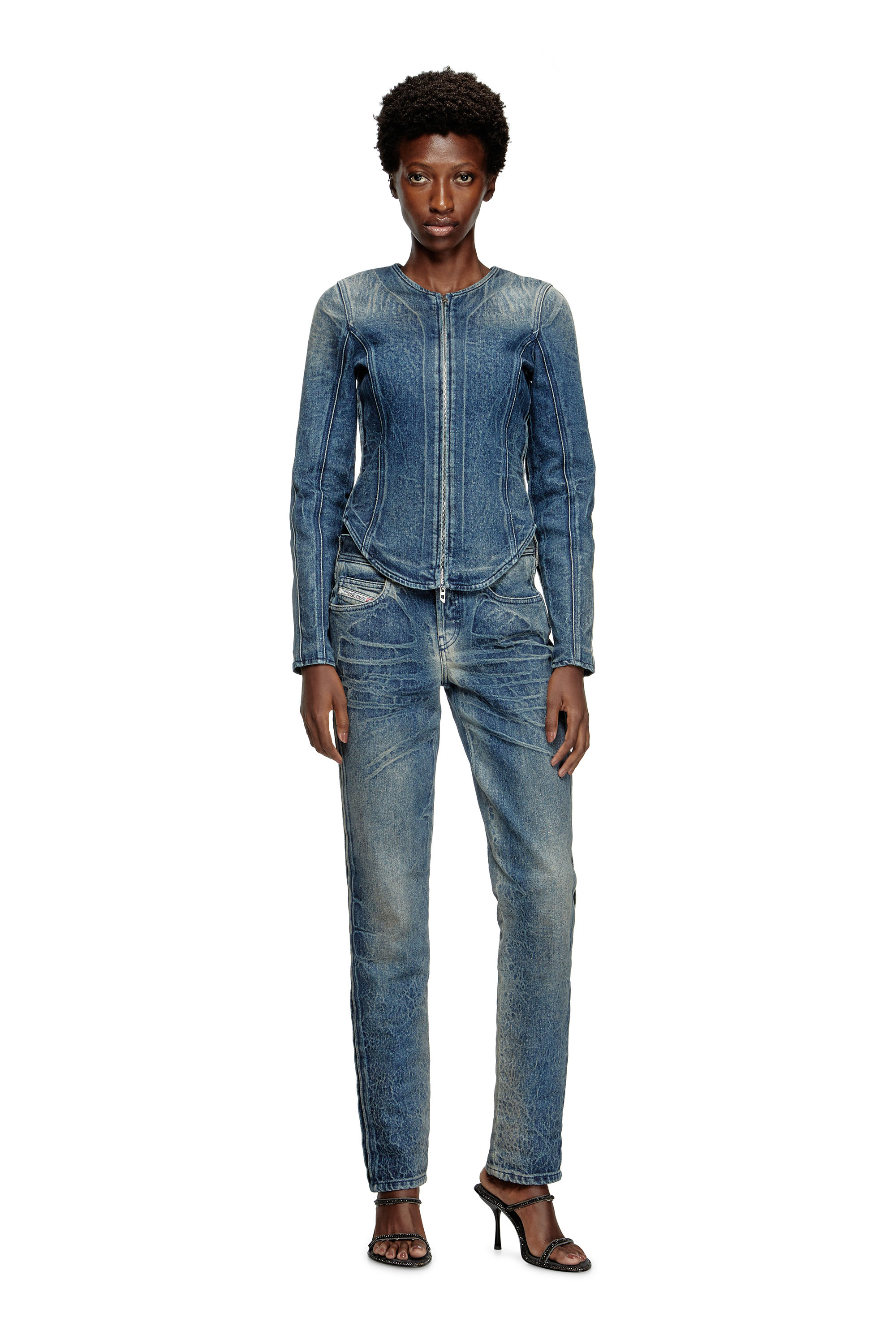 Diesel - Regular Jeans D-Noli 007BG Donna, Blu Scuro - Image 1