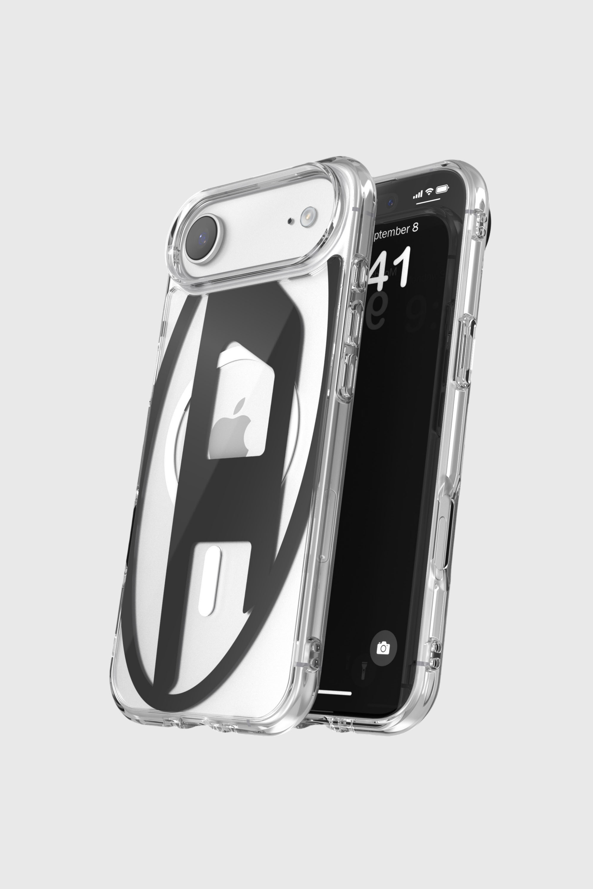Diesel - 60416 AOP CASE, Custodia metallica Oval D con Magsafe per iPhone 17 Air Unisex in Nero - 4