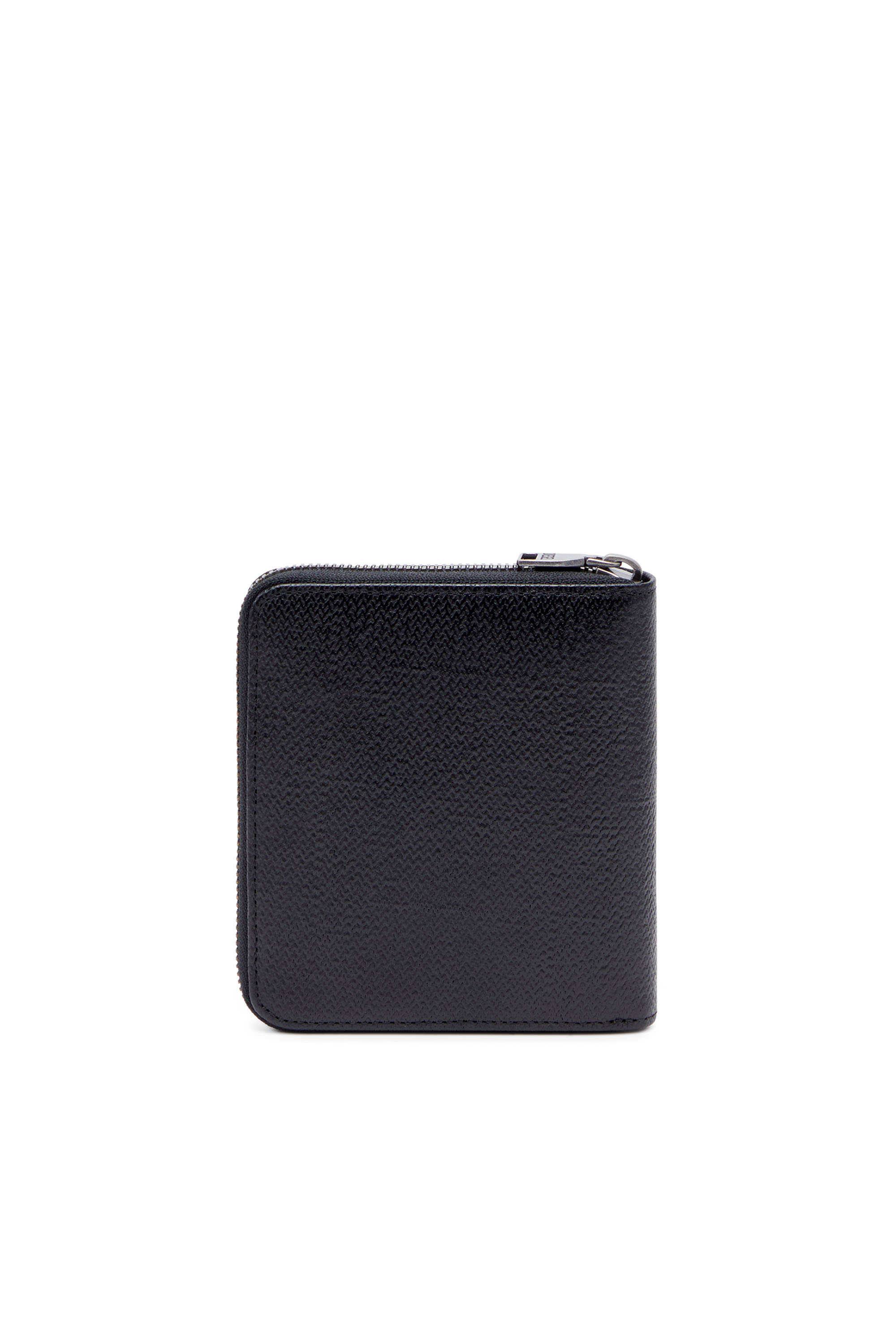 Diesel - BI-FOLD COIN ZIP M, Man's Zip wallet in textured leather in Black - 2