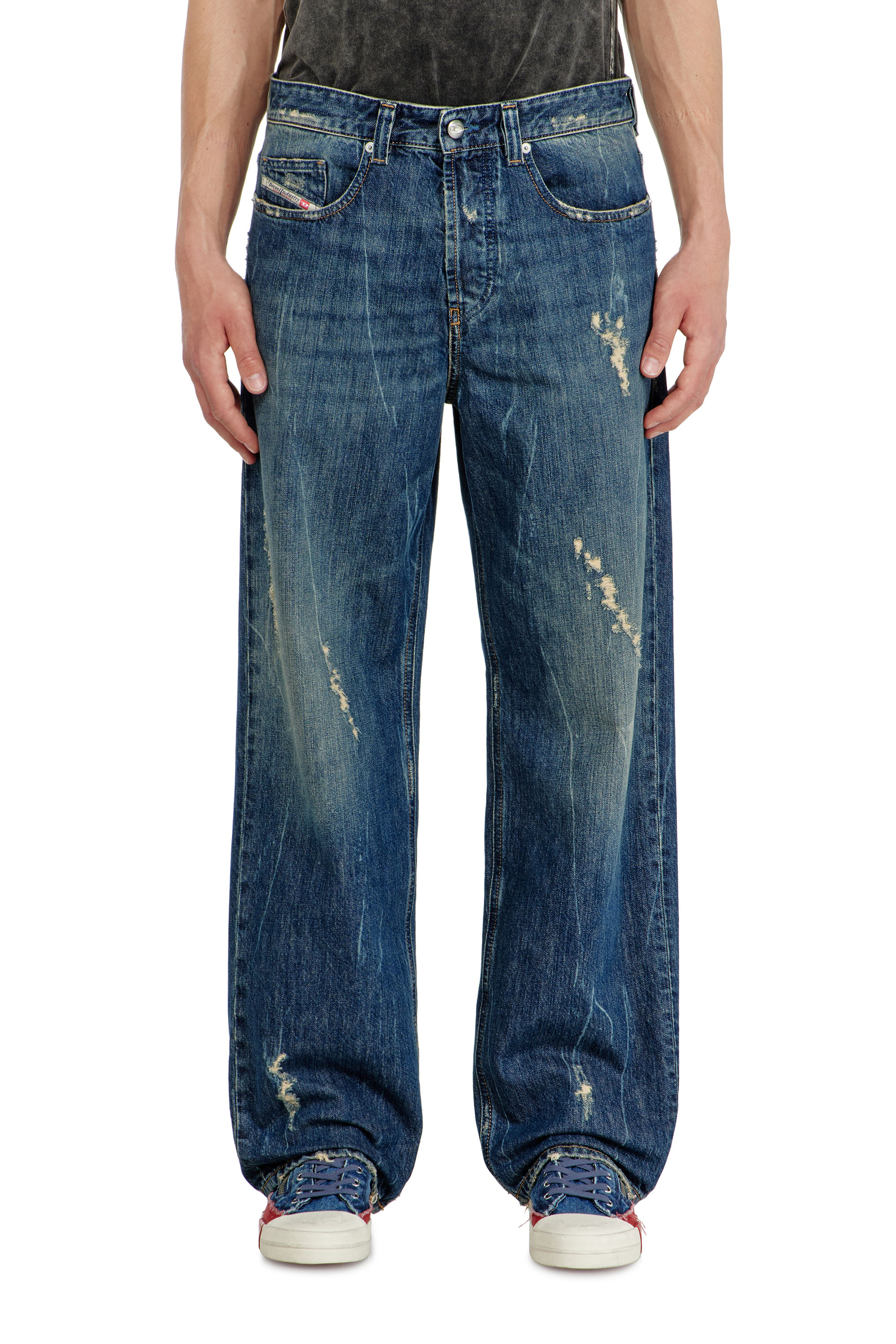 Diesel - Relaxed Jeans 2001 D-Macro 09Q28 Uomo, Blu medio - Image 1