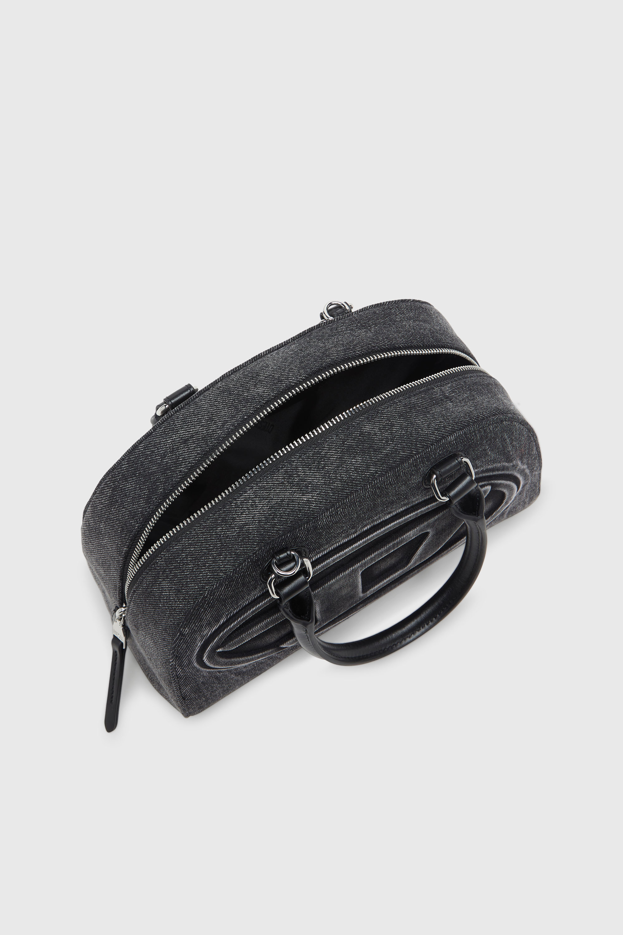 Diesel - 1DR DOME TOP HANDLE, 1DR Dome-Sac bowling en denim d&eacute;lav&eacute; Femme in Gris - 4