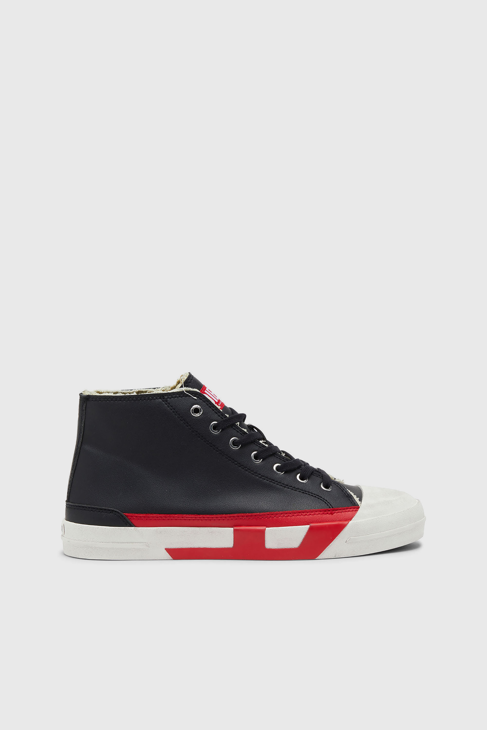 Diesel - S-D-VERSE MID II, Man's S-D-Verse Vulcanized shoes with D logo in Black/Red - 1