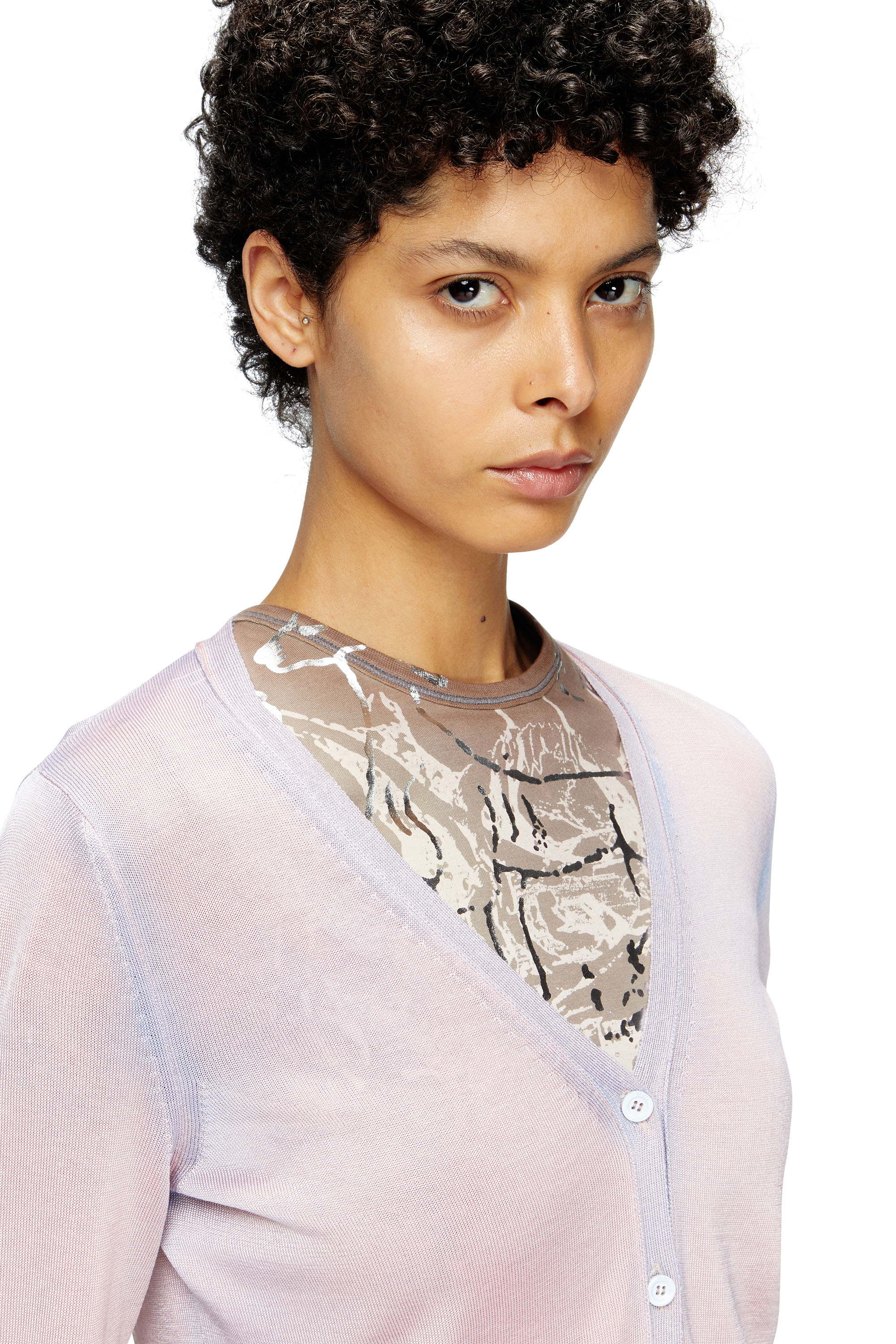 Diesel - M-VITTA, Cardigan dégradé Donna in Rosa - 5
