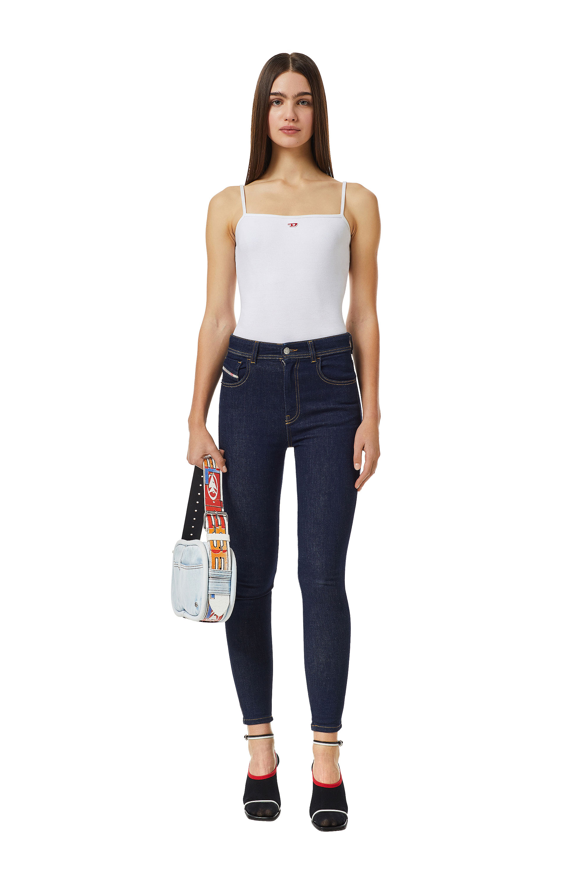 Diesel - Skinny Jeans 1984 Slandy-High Z9C18 Donna, Blu Scuro - Image 1