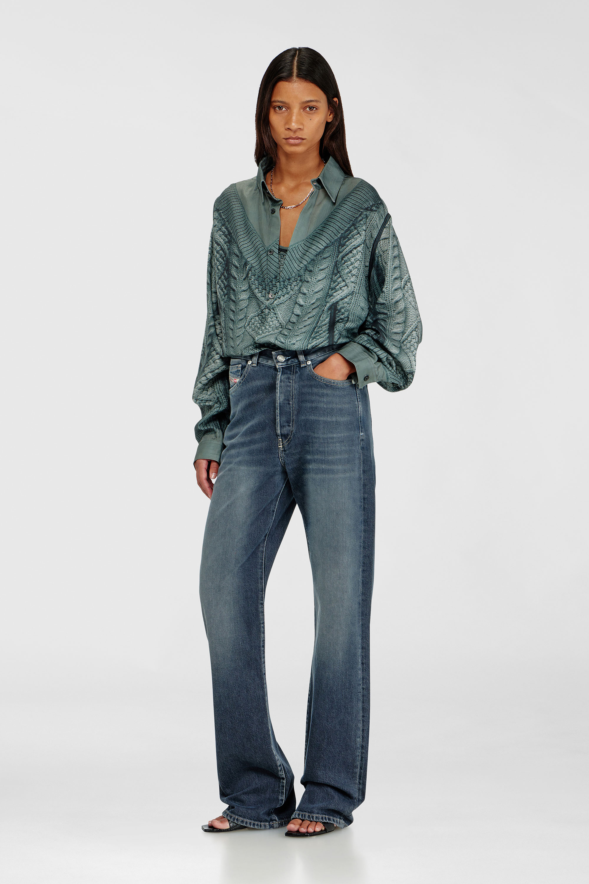 Diesel - Woman's Regular Jeans 1971 D-Sent 007EI, Dark Blue - 1