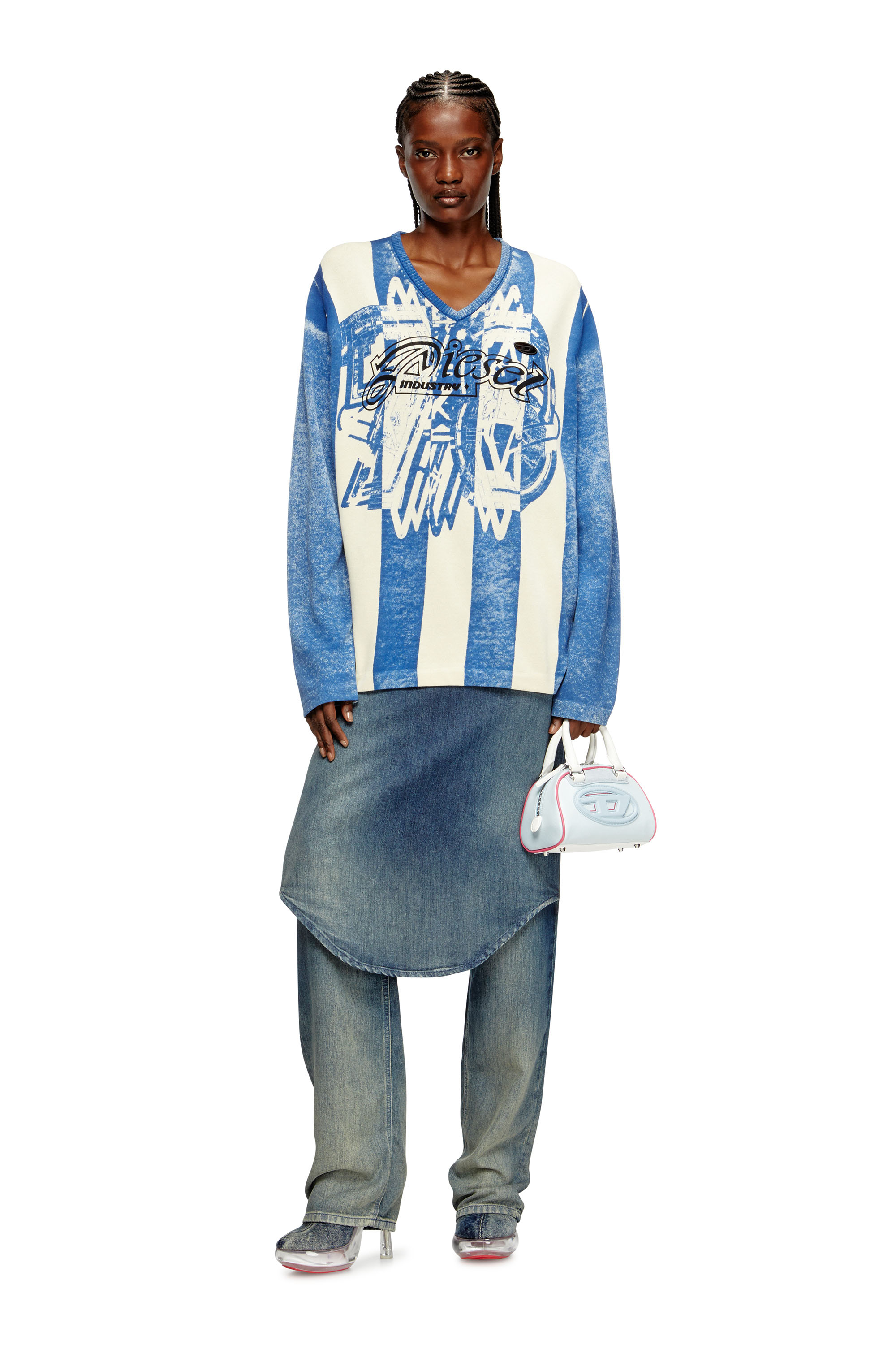 Diesel - K-OLIBA-V, Maglia a strisce con stampa interna Unisex in Multicolor - 4