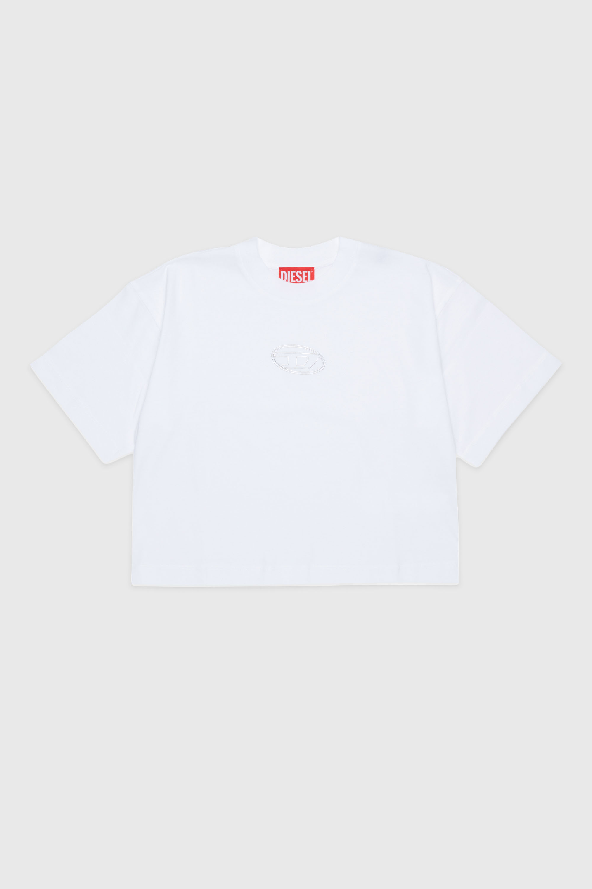 Diesel - TLIXIN, Damen Cropped T-shirt mit Oval D Logo in Wei&szlig; - 1