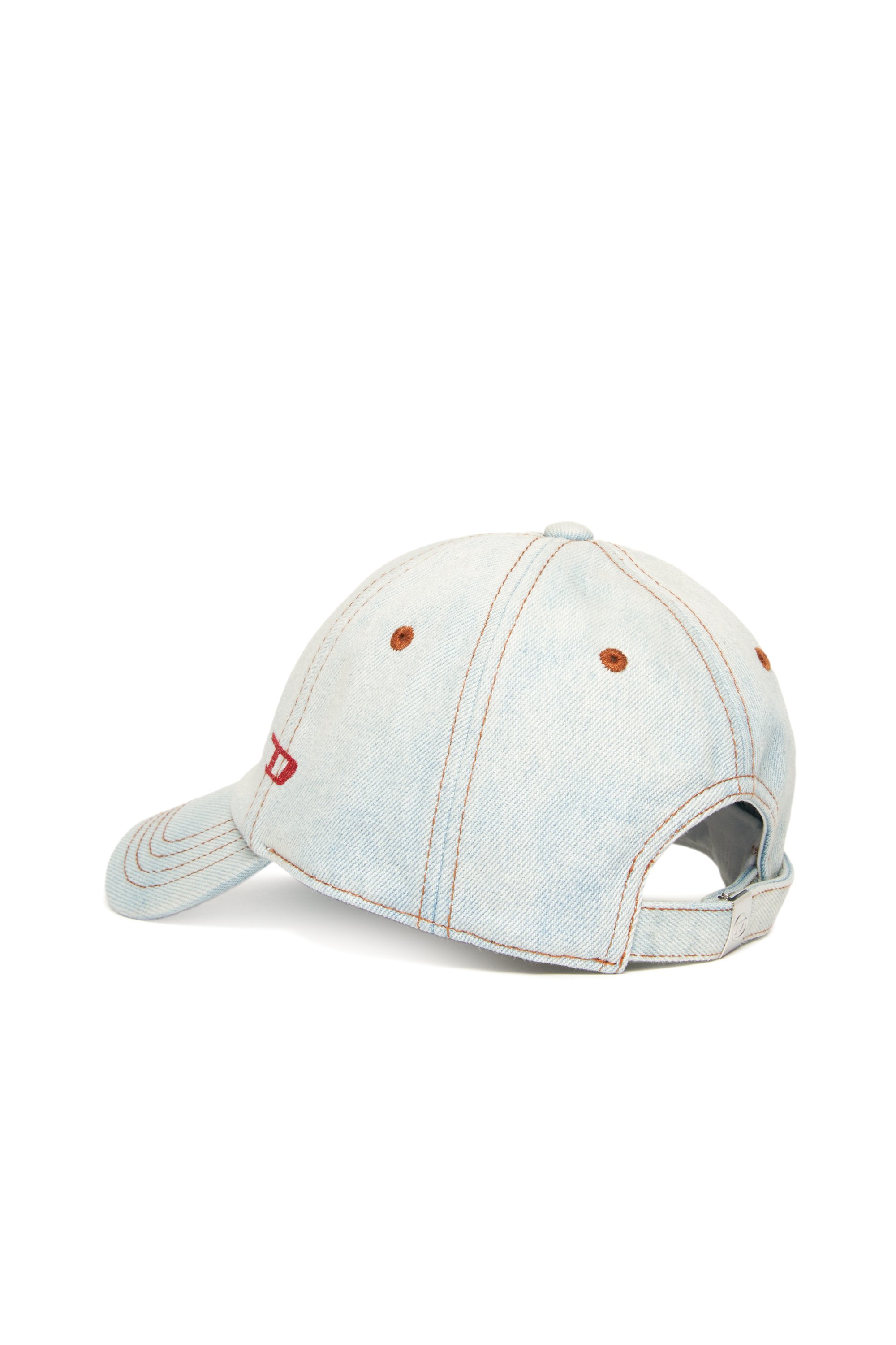 Diesel - FCLIB3, Casquette de baseball en denim avec surpiqûres contrastées Mixte in Bleu - 2