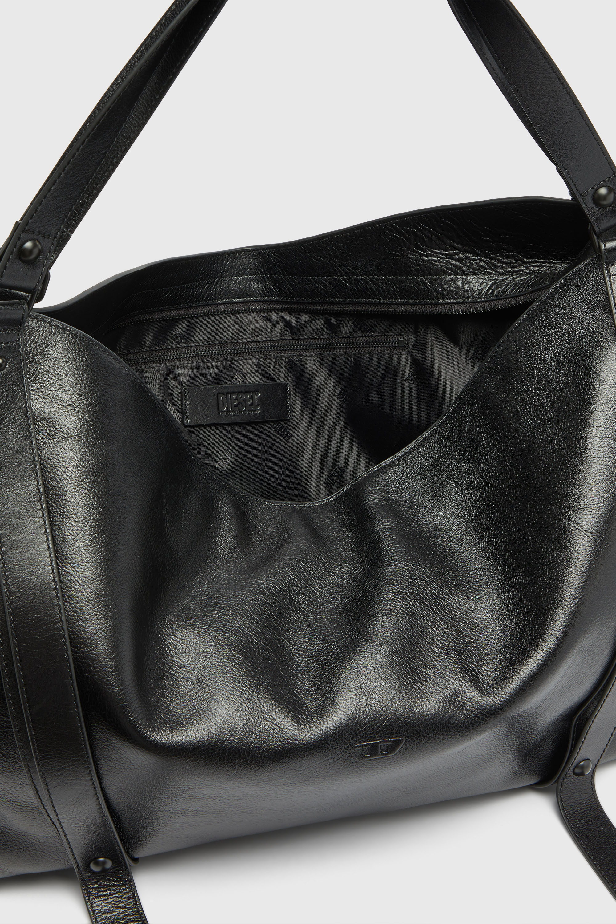 Diesel - D-ONE DUFFLE 48H, D-One-Borsa duffle in pelle Unisex in Nero - 3