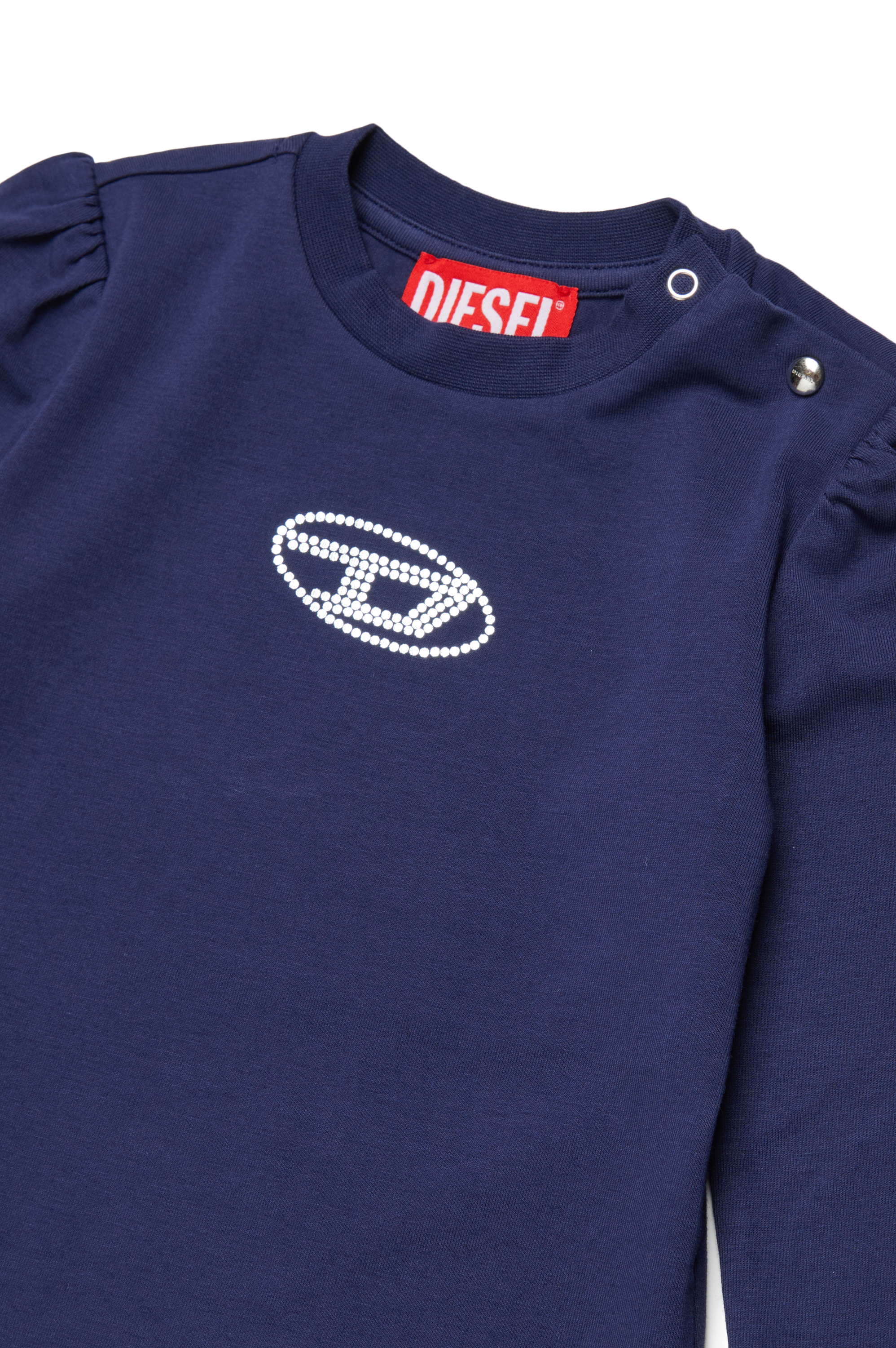 Diesel - TBIRTAB, Damen Oberteil mit Oval D-Kristall-Logo in Blau - Image 3