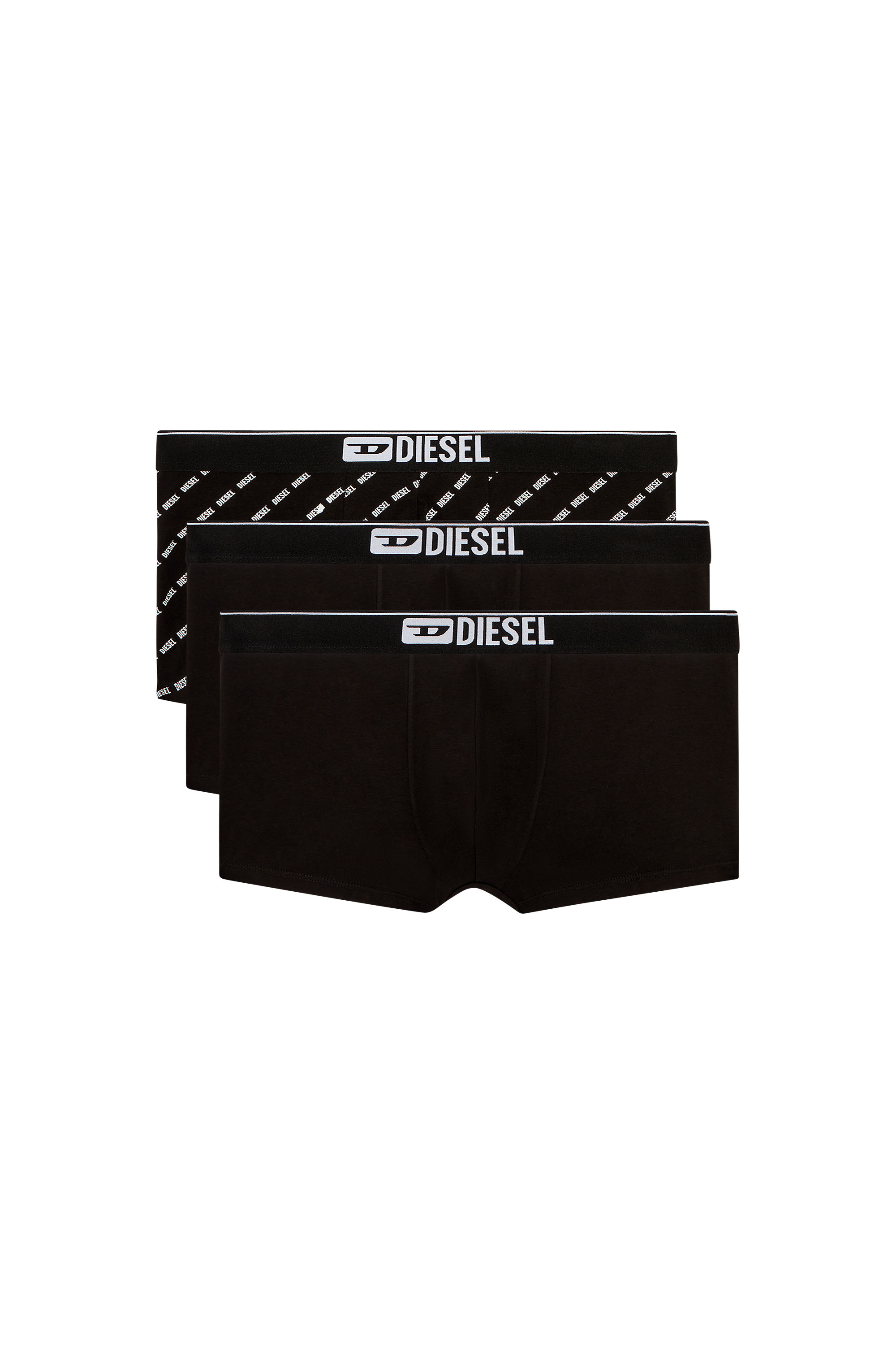 Diesel - DAMIEN-THREEPACK, Lot de trois boxers à logo en diagonale Homme in Noir - 1