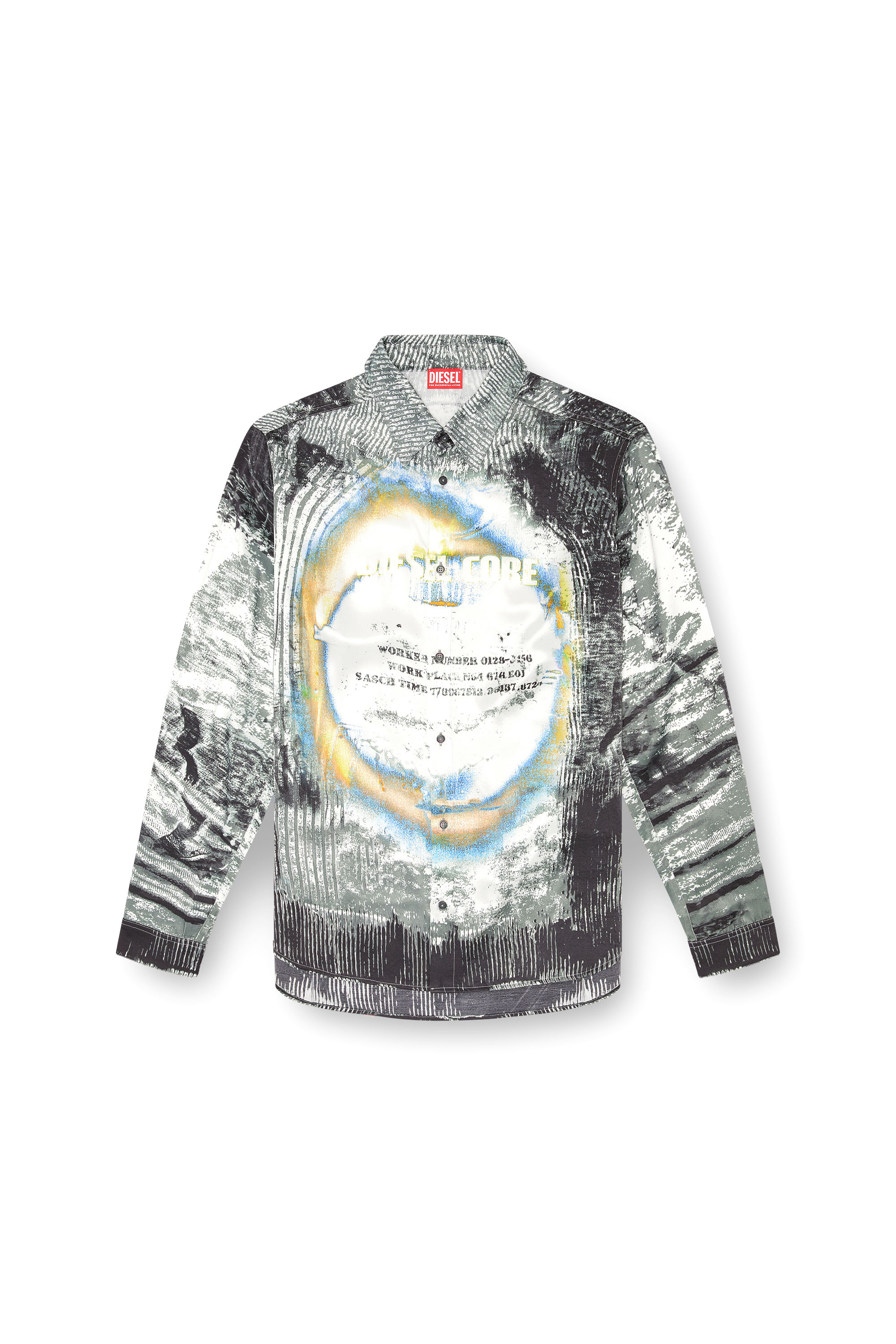 Diesel - S-GACY, Camicia fluida effetto trompe l'oeil Uomo in Multicolor - 3