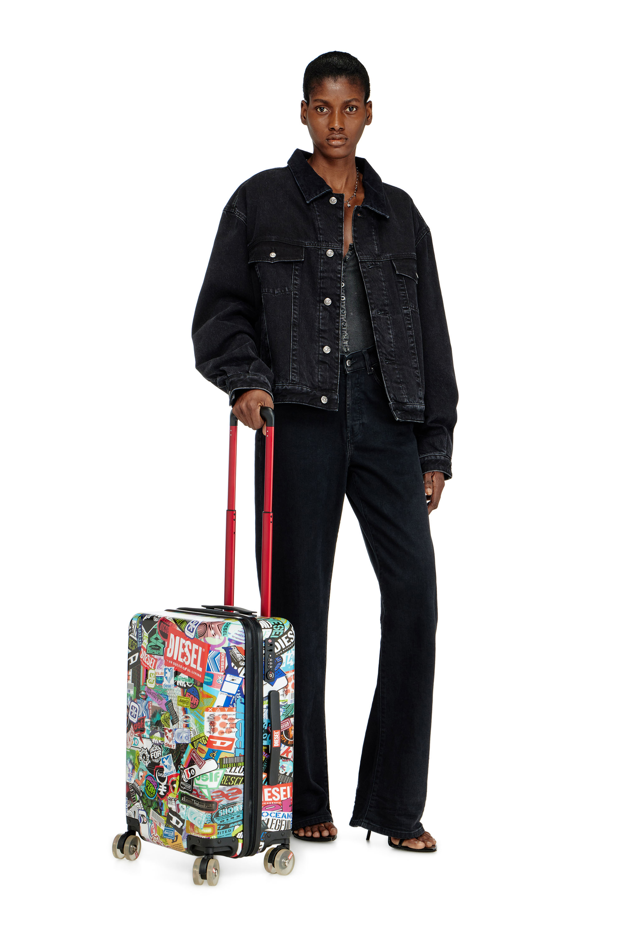 Diesel - DIESEL PC PRINTED TROLLEY-STICKERS- DSL0, Valise taille S style autocollants Mixte in Polychrome - 2