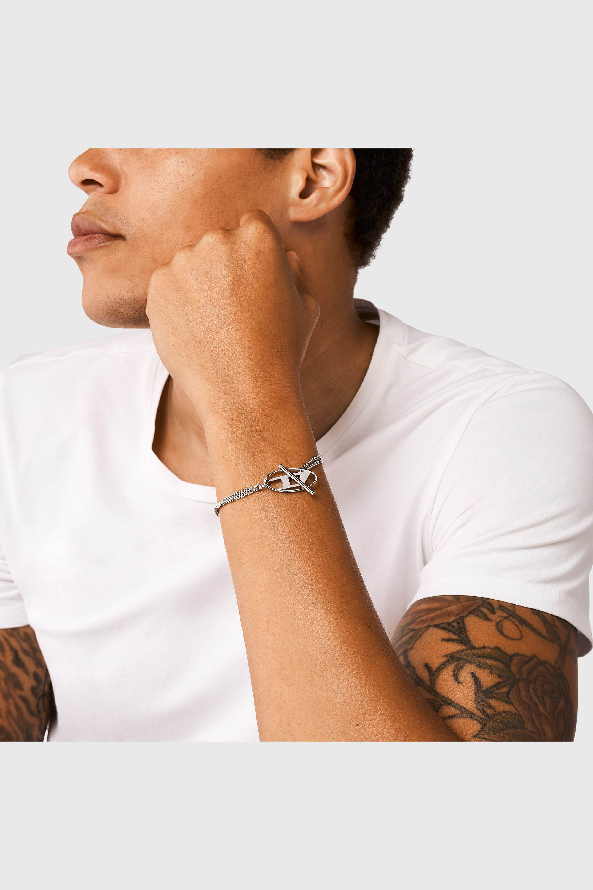 Diesel - DX1535040, Bracelet cha&icirc;ne en acier inoxydable Mixte in Gris argent&eacute; - 4