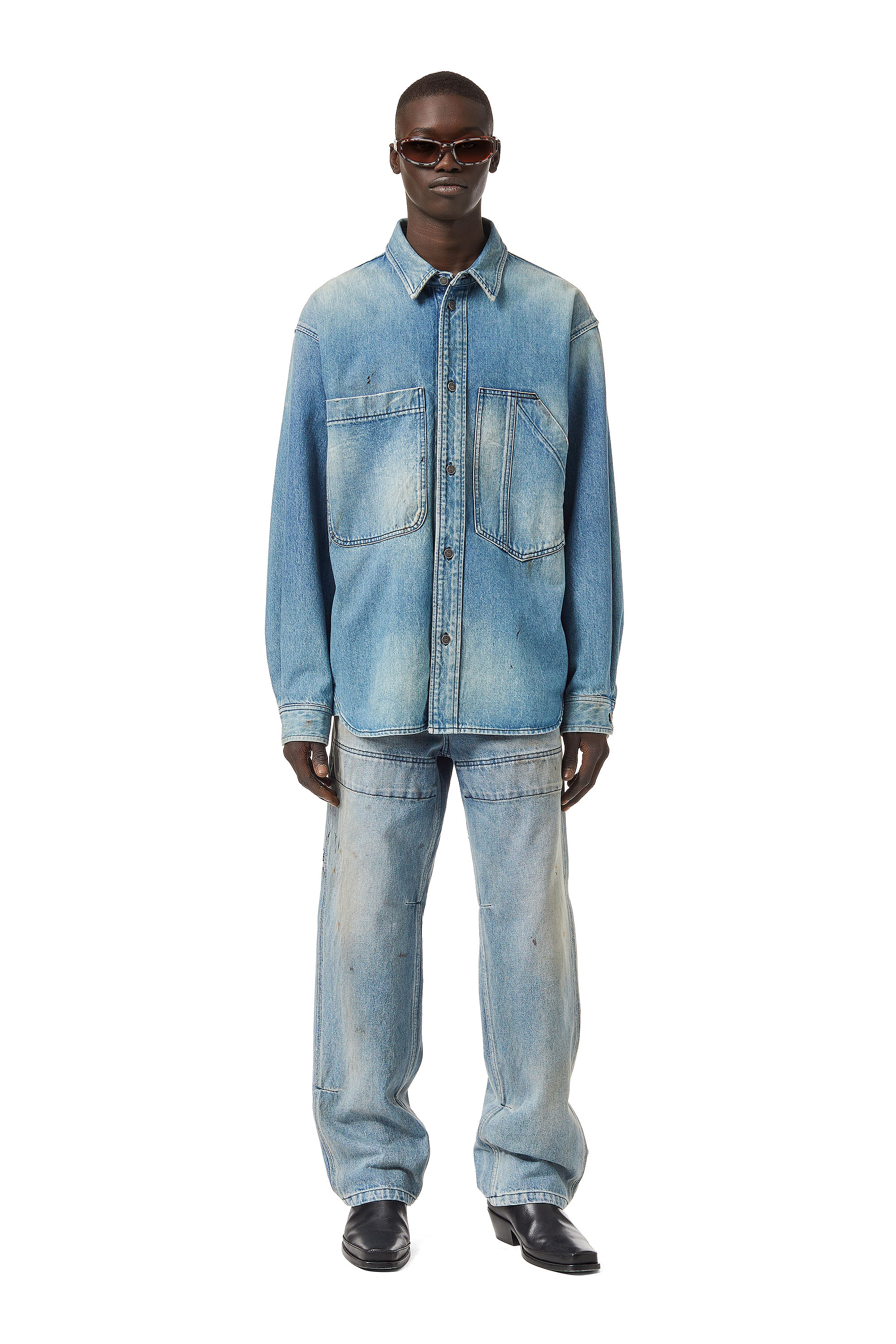 Diesel - D-Franky 0EHAS Straight Jeans, Bleu Clair - Image 6