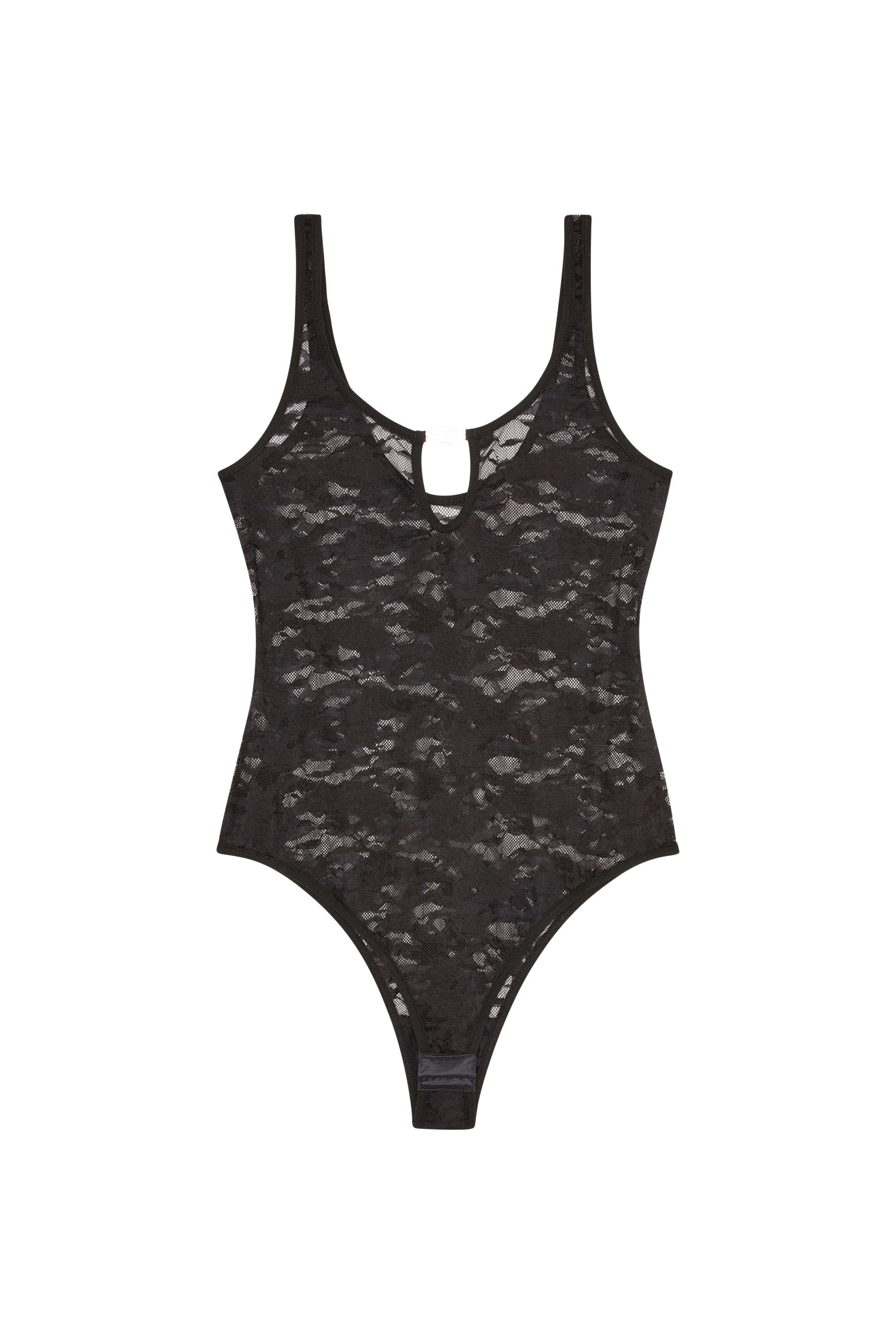 Diesel - UFBY-D-OVAL-LACE-BODYSUIT, Donna Body in pizzo camouflage con placca Oval D in Nero - Image 4
