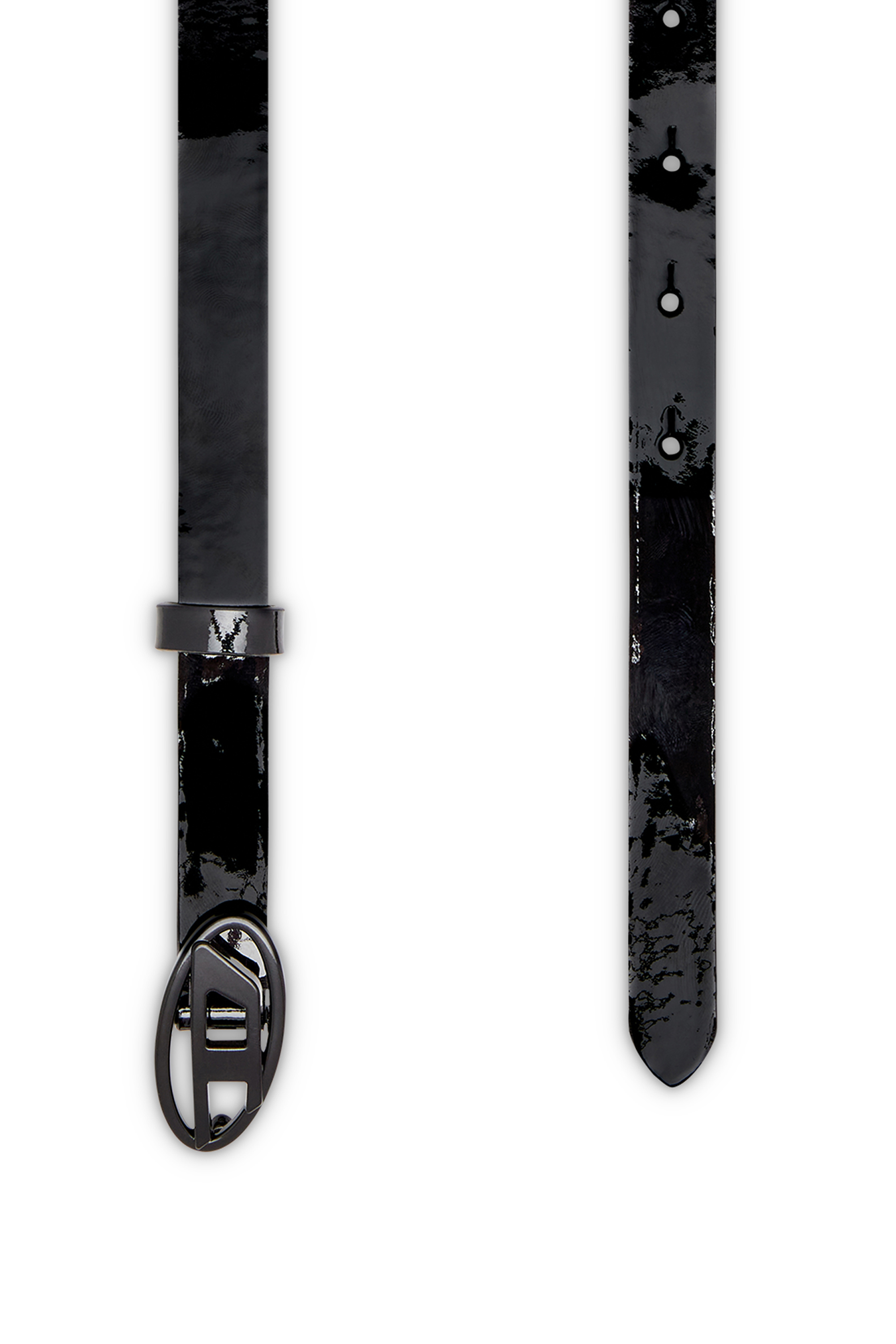 Diesel - B-PLAY 15, Ceinture slim en cuir brillant Femme in Noir - 2