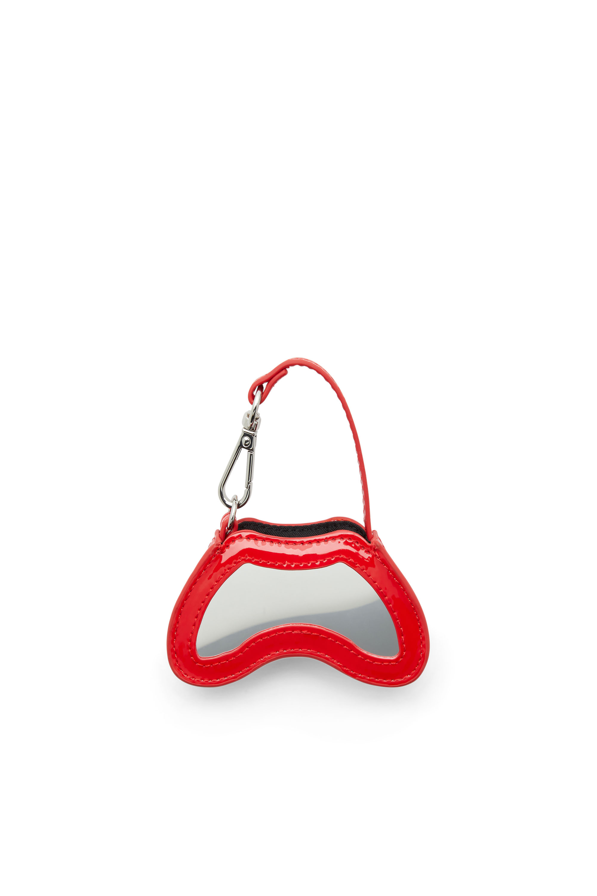 Diesel - PLAY CHARMS, Porte-clés en cuir verni avec miroir Femme in Rouge - 3